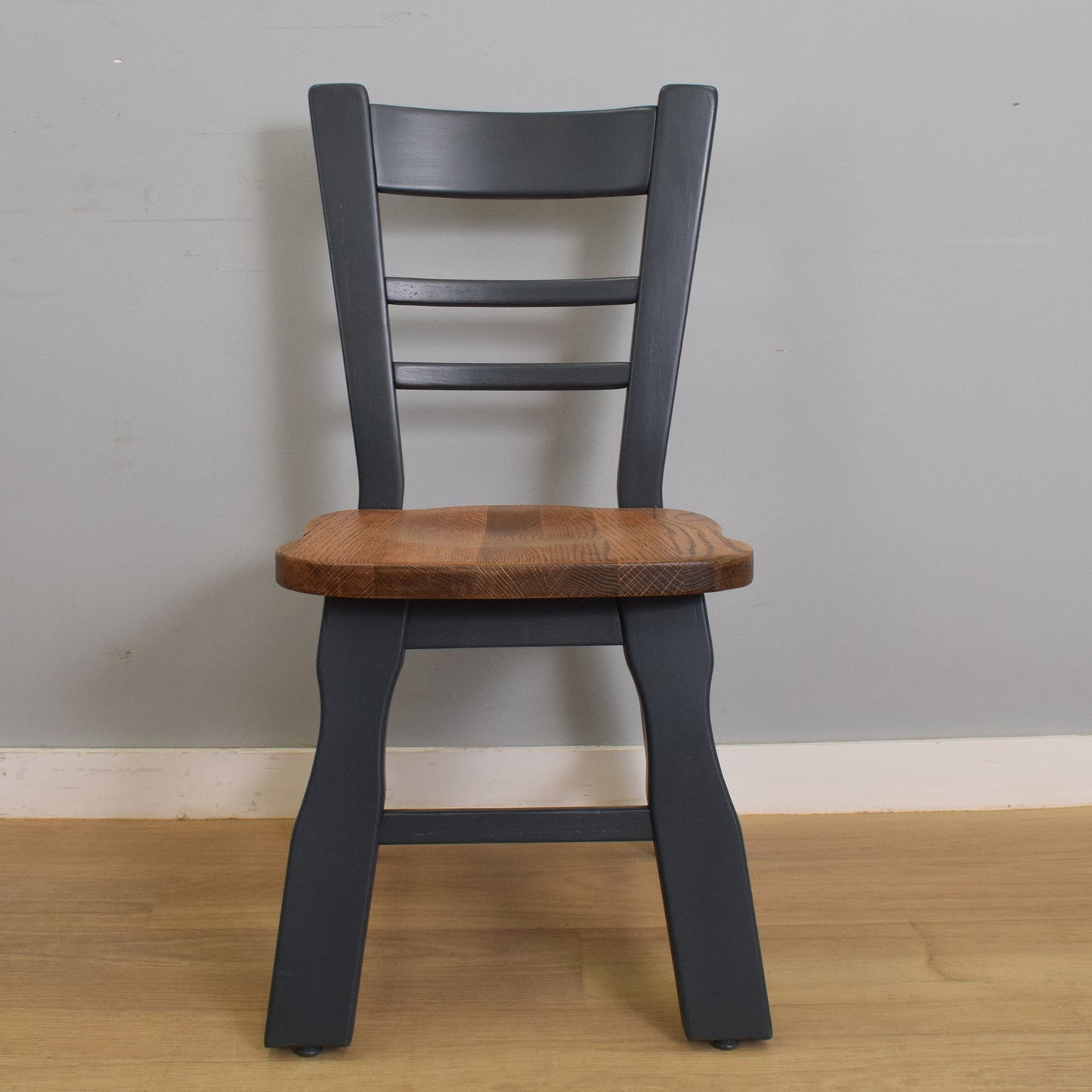 Painted Oak Table and Six Chairs