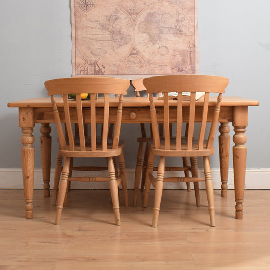 Pine Table and Four Chairs