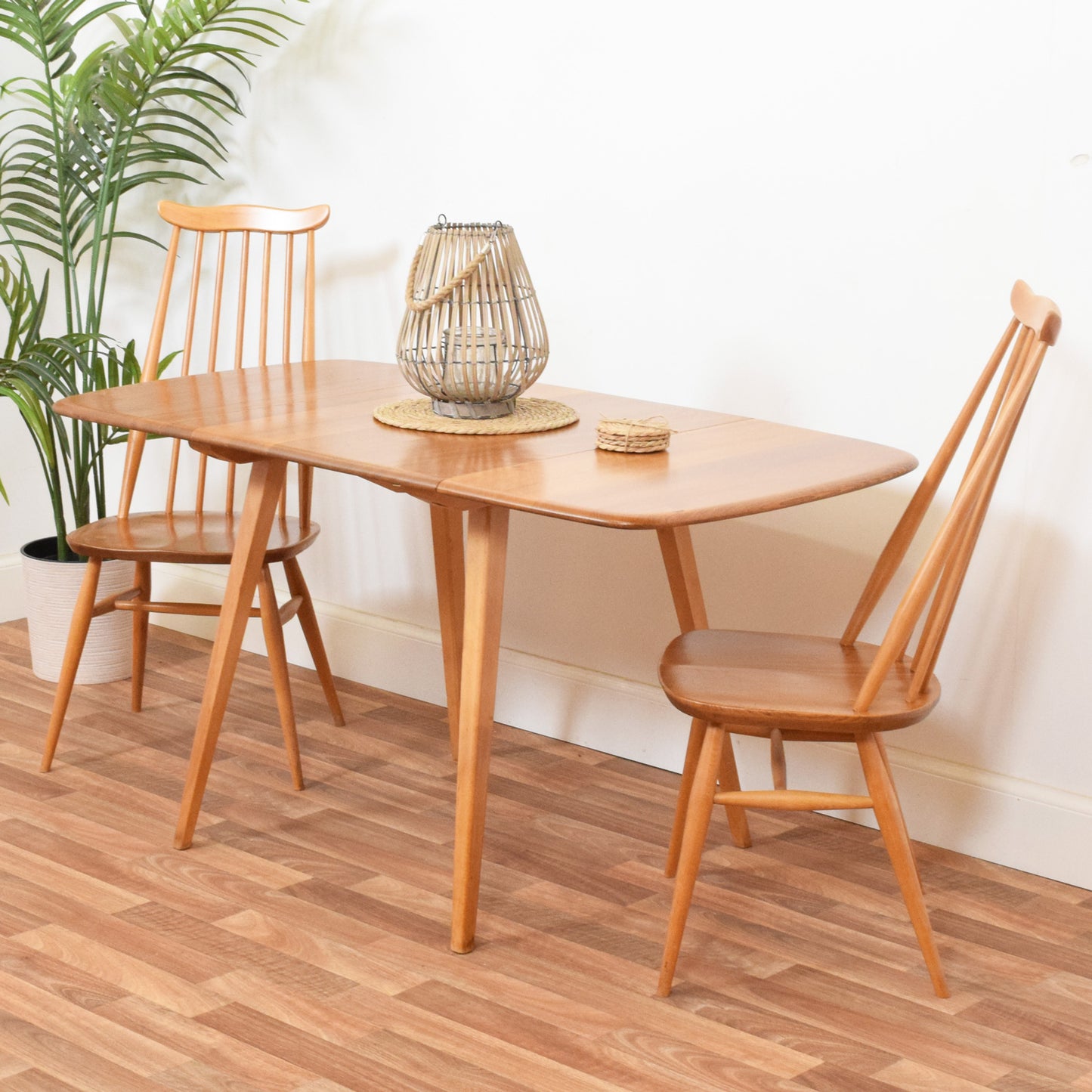 Ercol Drop Leaf Table and Two Chairs