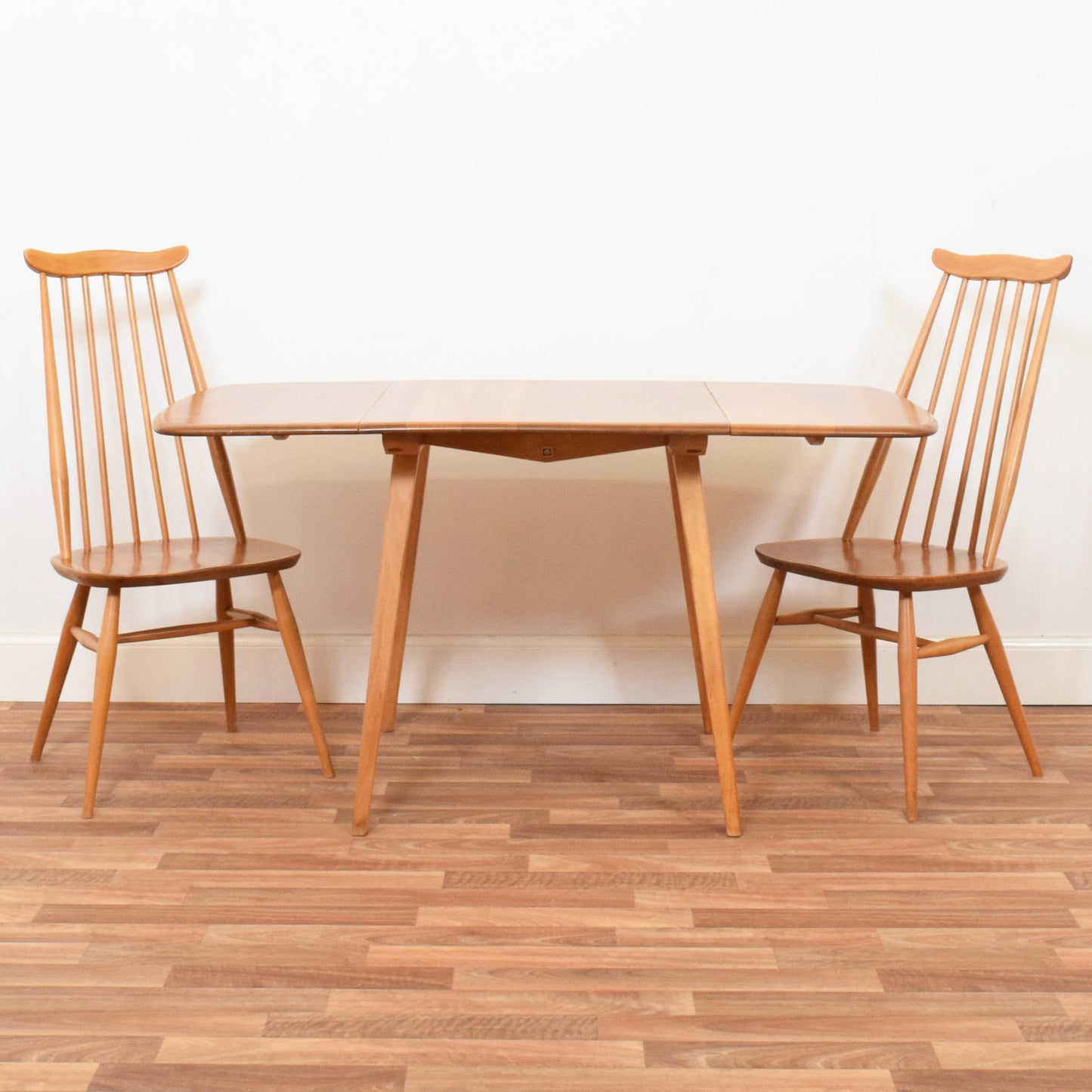 Ercol Drop Leaf Table and Two Chairs