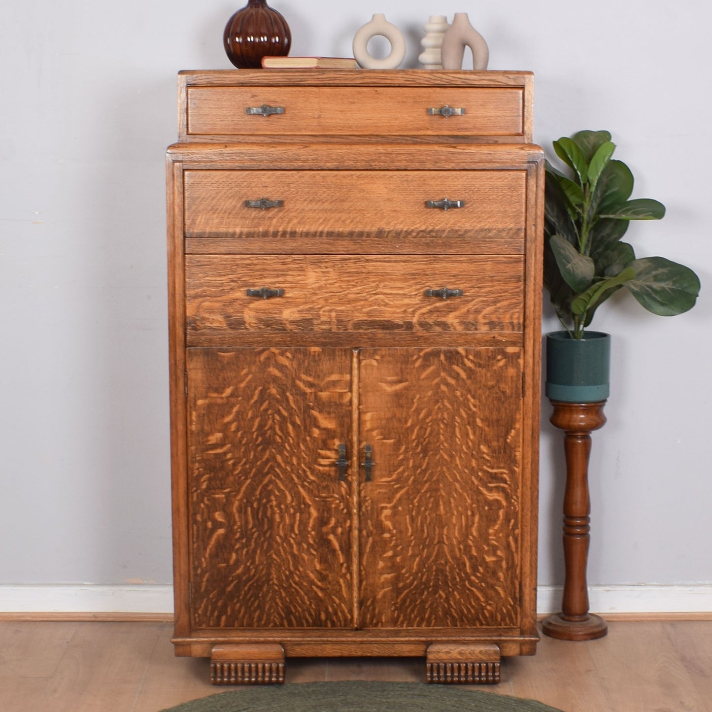 Oak Art-Deco Tallboy