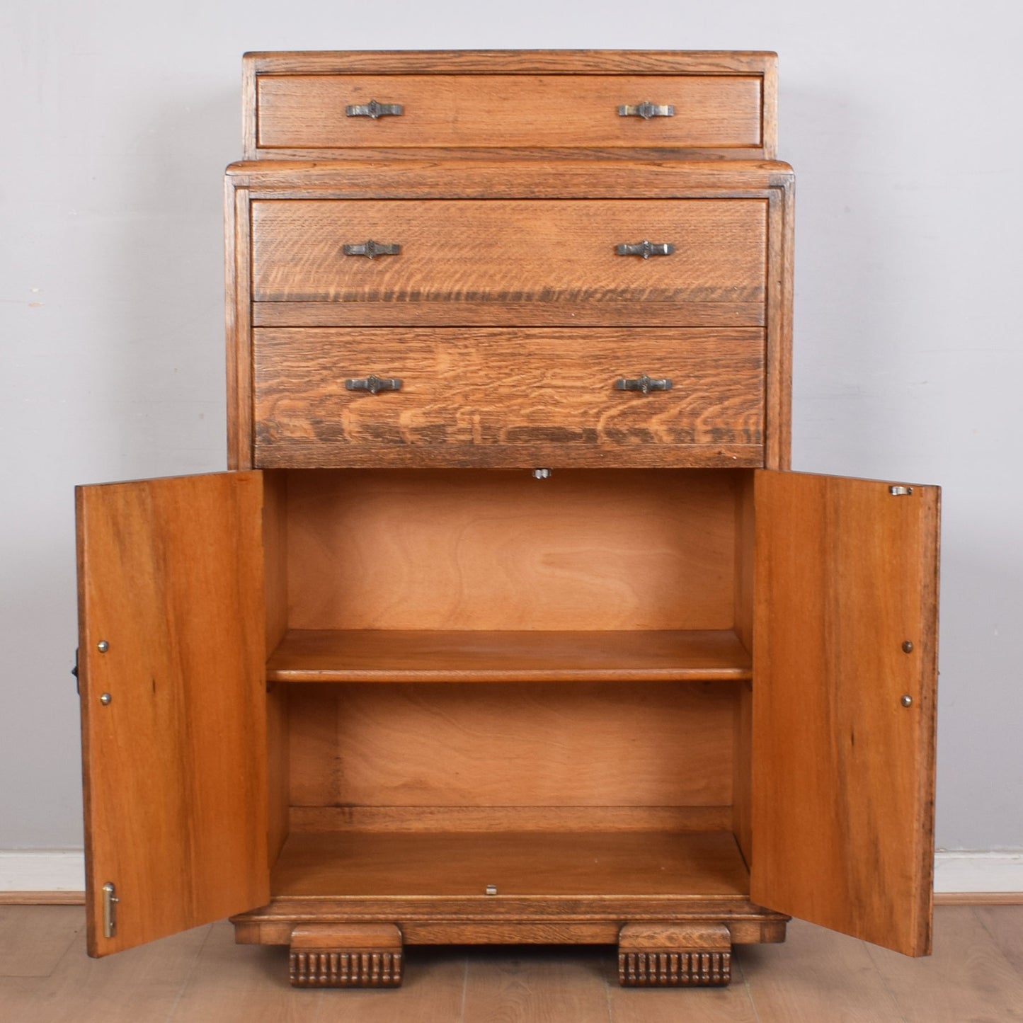 Oak Art-Deco Tallboy