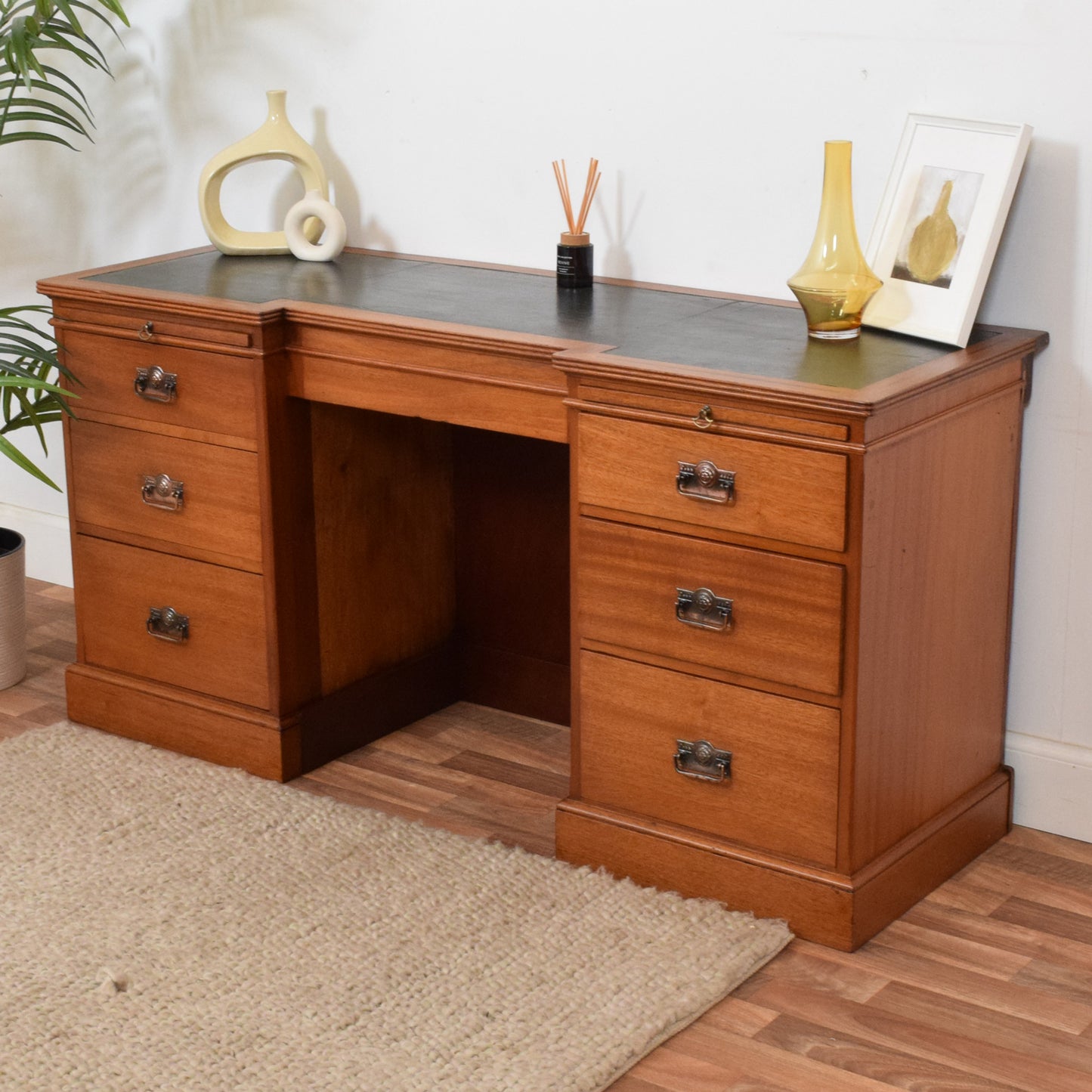 Leather Top Pedestal Desk