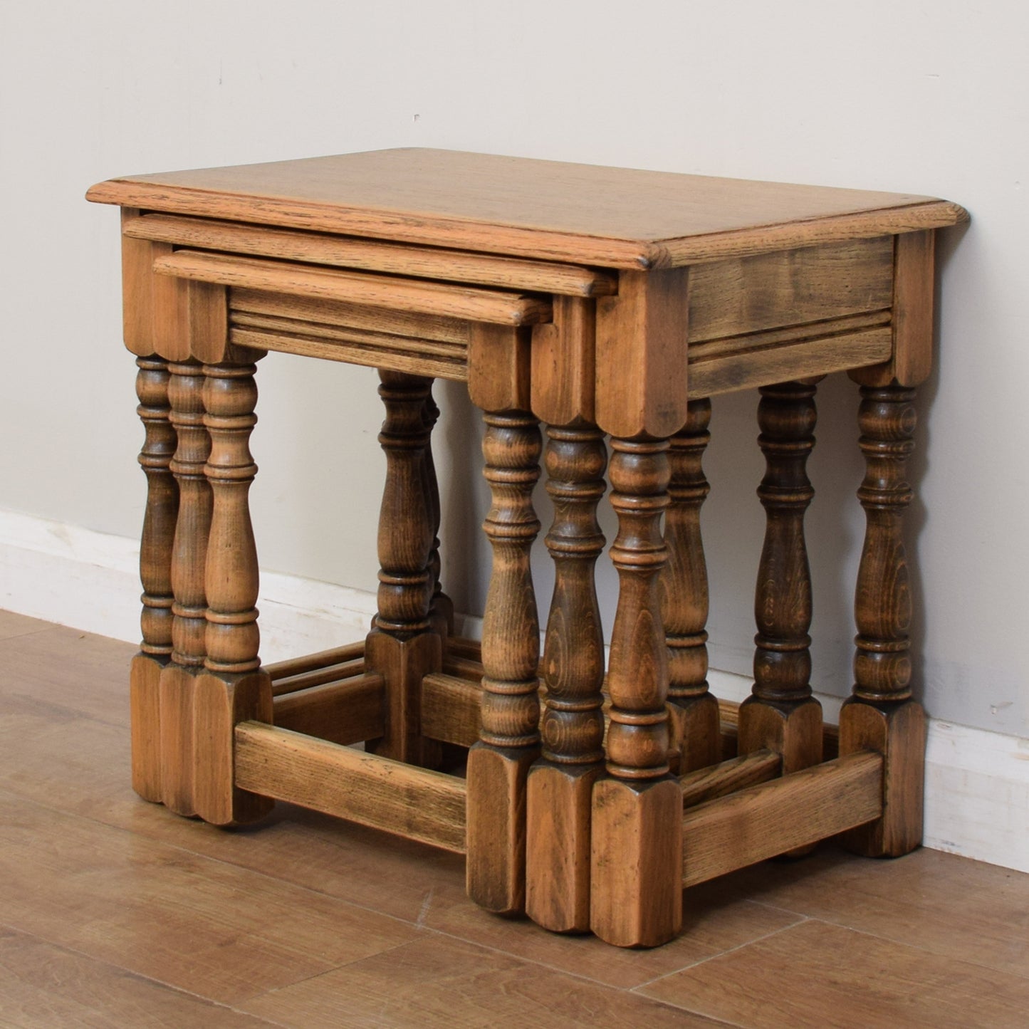 Solid Oak Bevan Funnell Nest Of Tables