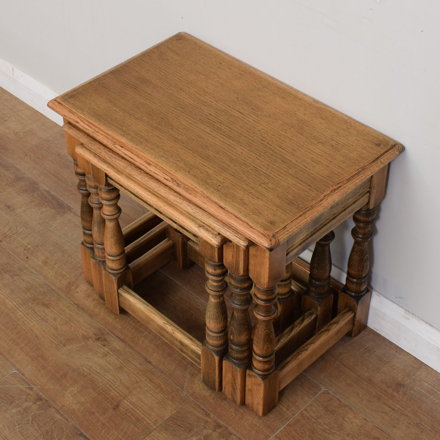 Solid Oak Bevan Funnell Nest Of Tables