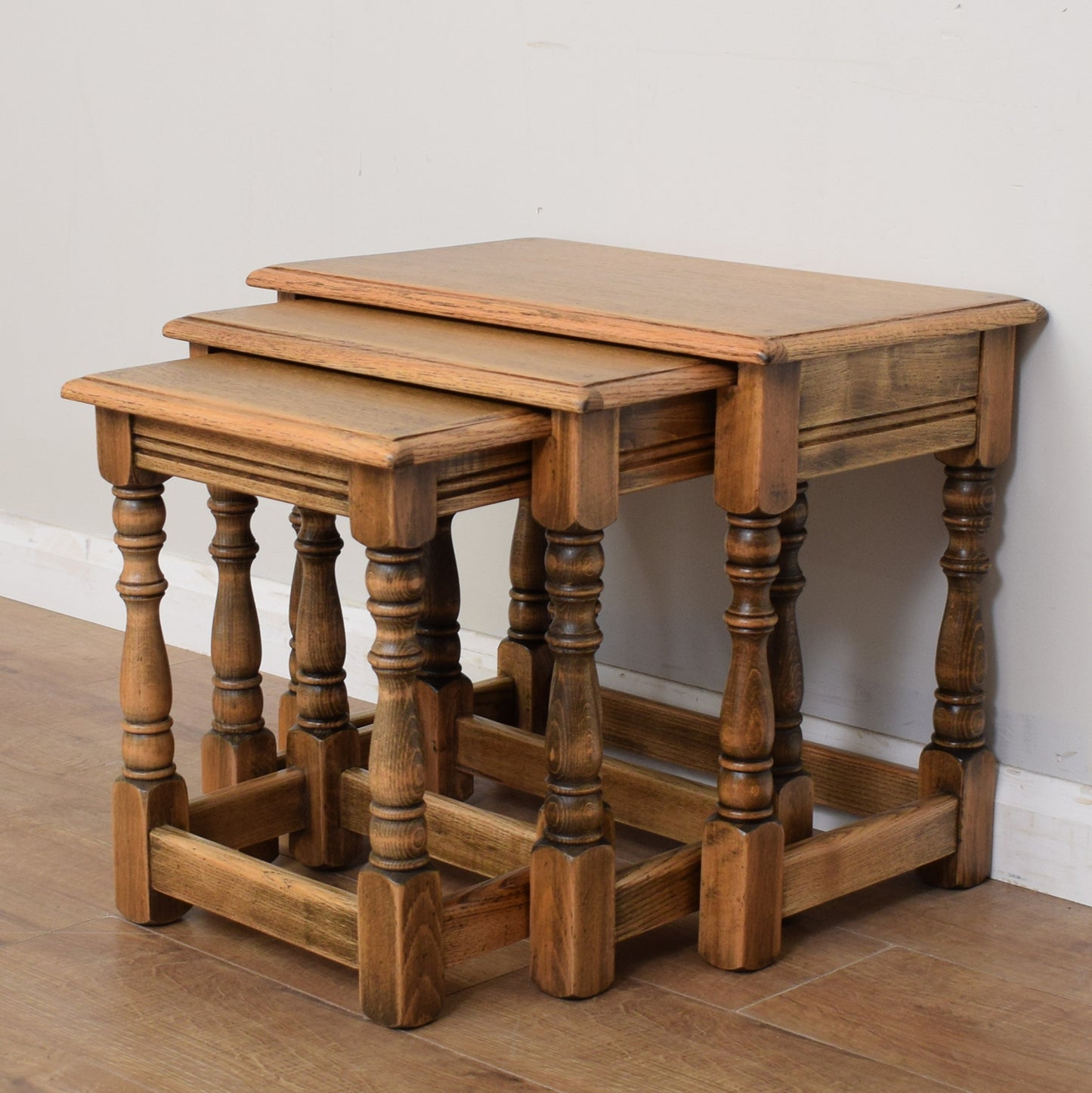 Solid Oak Bevan Funnell Nest Of Tables