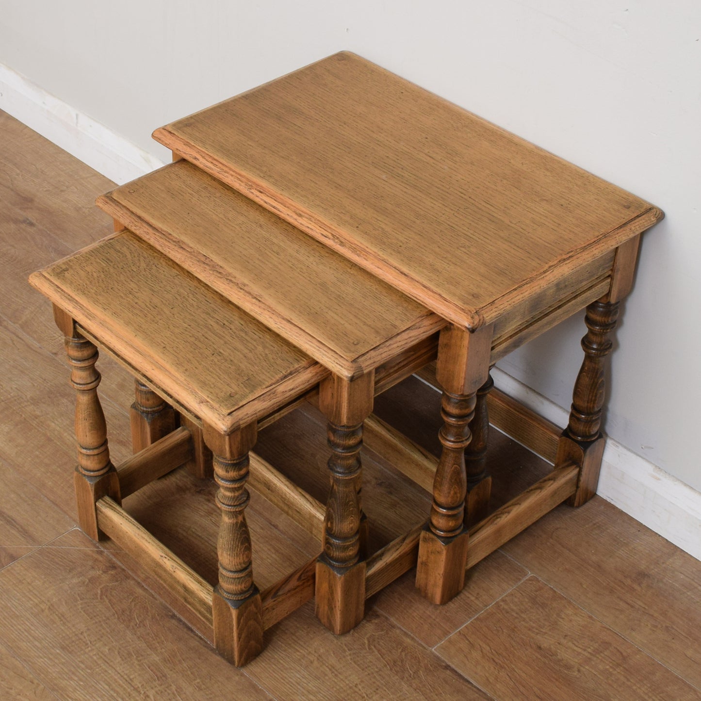 Solid Oak Bevan Funnell Nest Of Tables