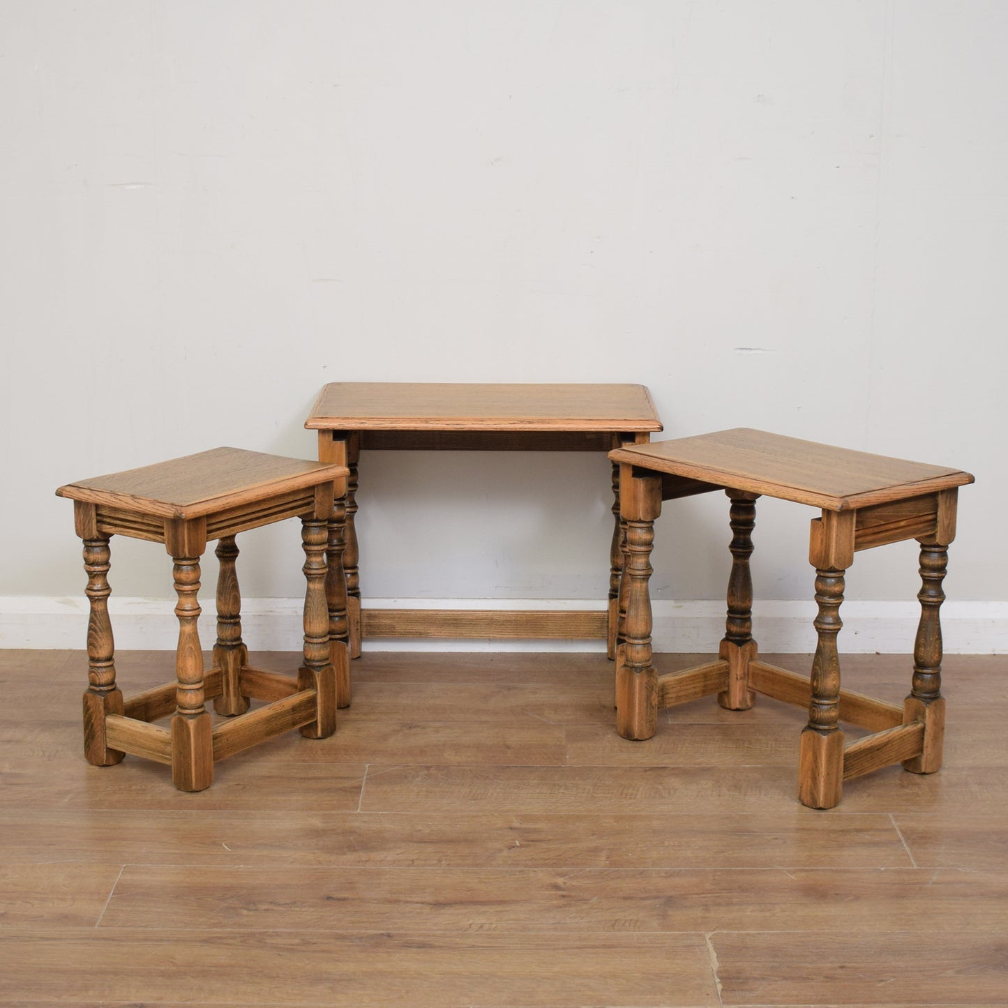 Solid Oak Bevan Funnell Nest Of Tables