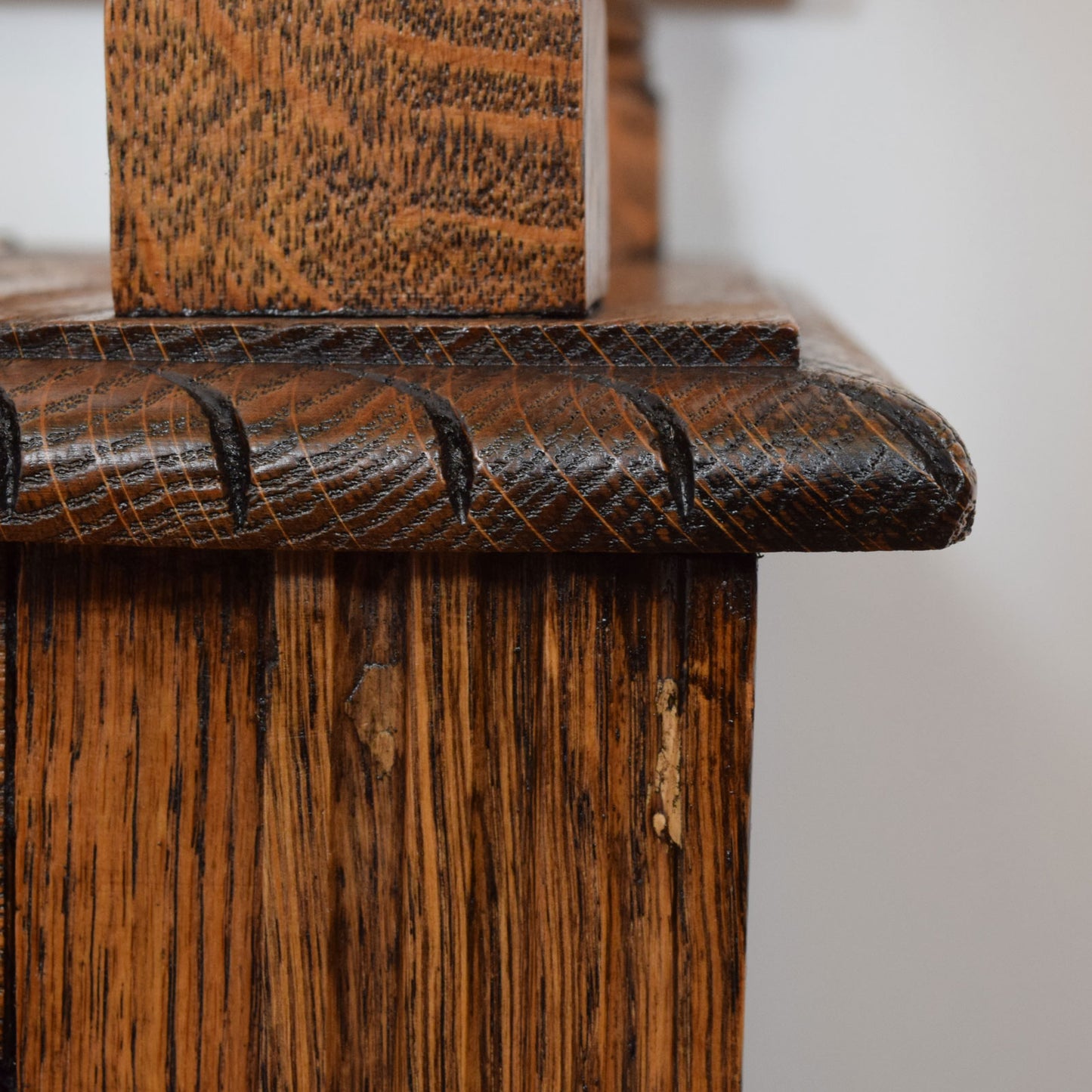 Carved Oak Monks Bench