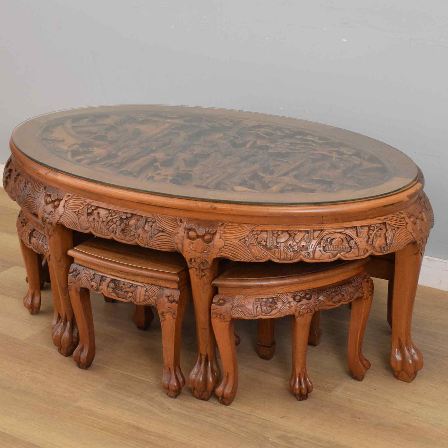 Carved Chinese Nesting Tables