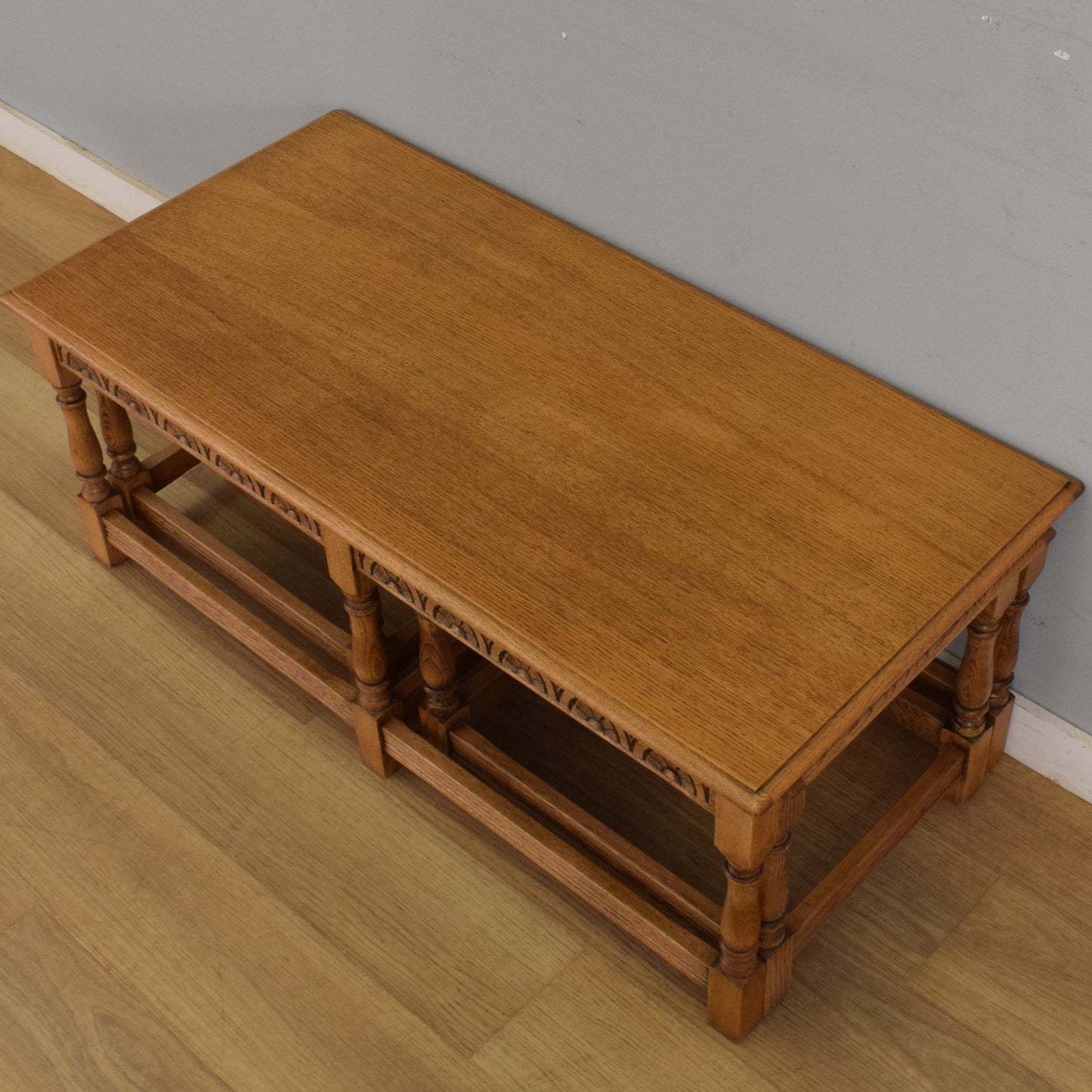 Side By Side Oak Nest of Tables