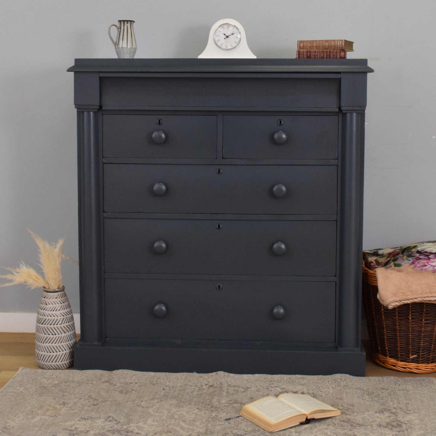 Large Painted Mahogany Chest of Drawers