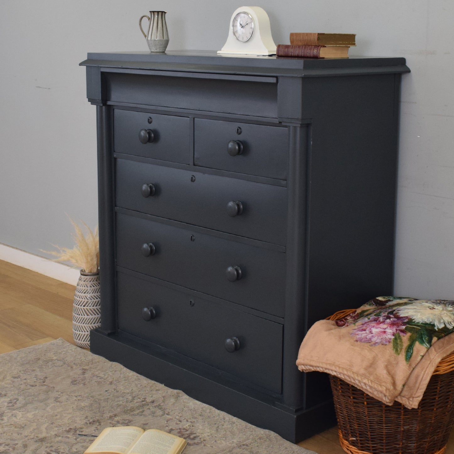 Large Painted Mahogany Chest of Drawers