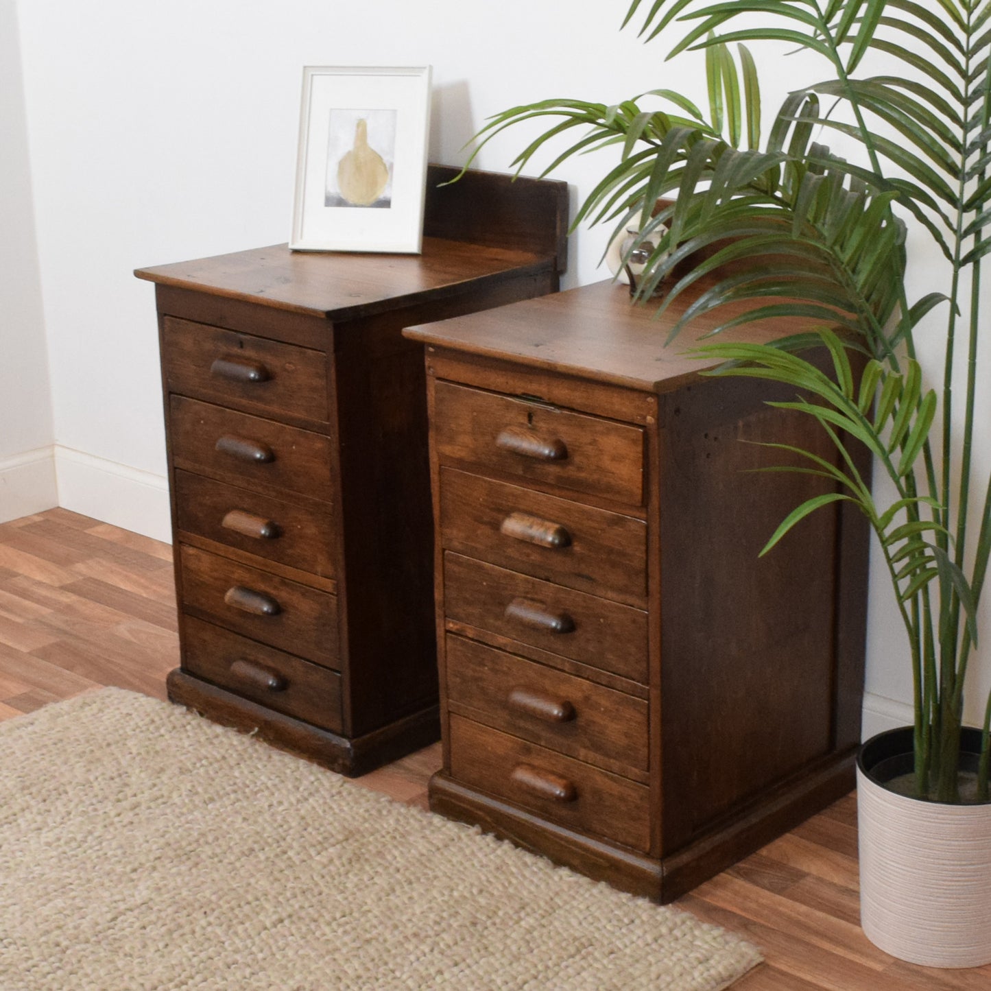 Pair of Rustic Pine Bedsides