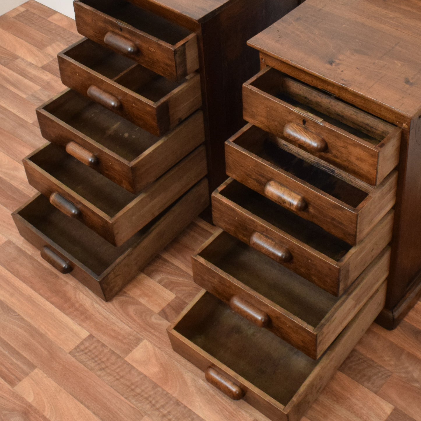 Pair of Rustic Pine Bedsides