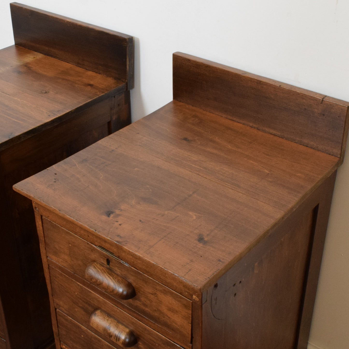 Pair of Rustic Pine Bedsides