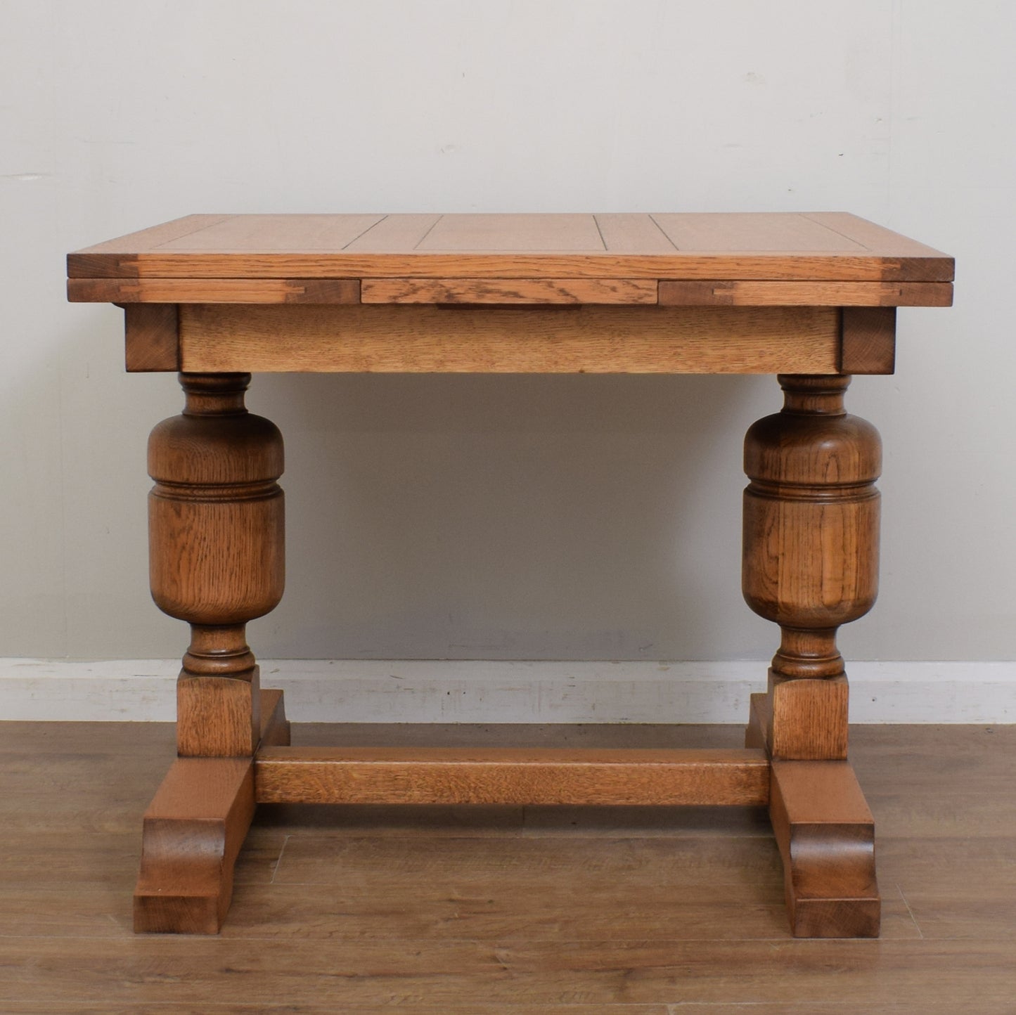 Vintage Oak Draw Leaf Table And Four Chairs