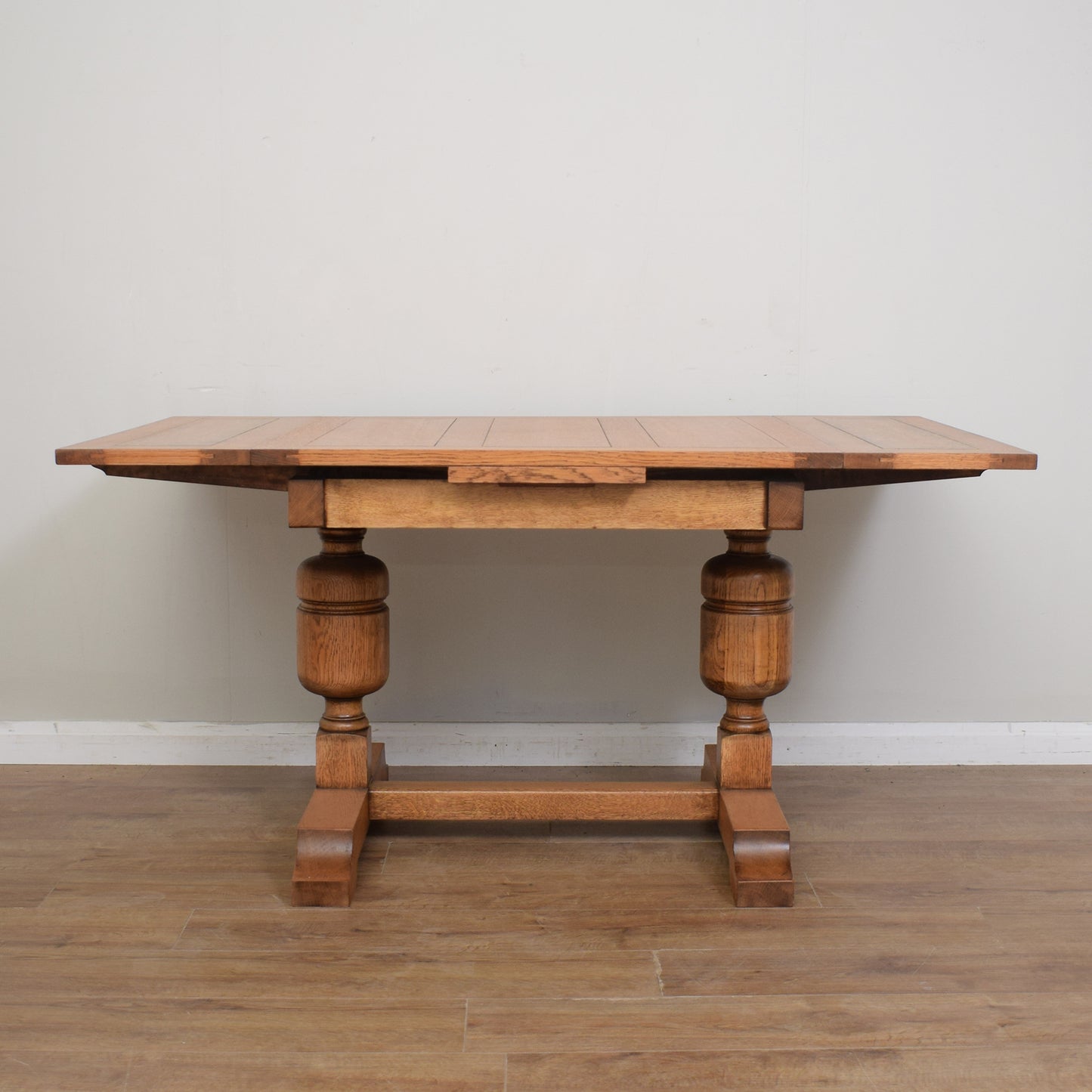 Vintage Oak Draw Leaf Table And Four Chairs