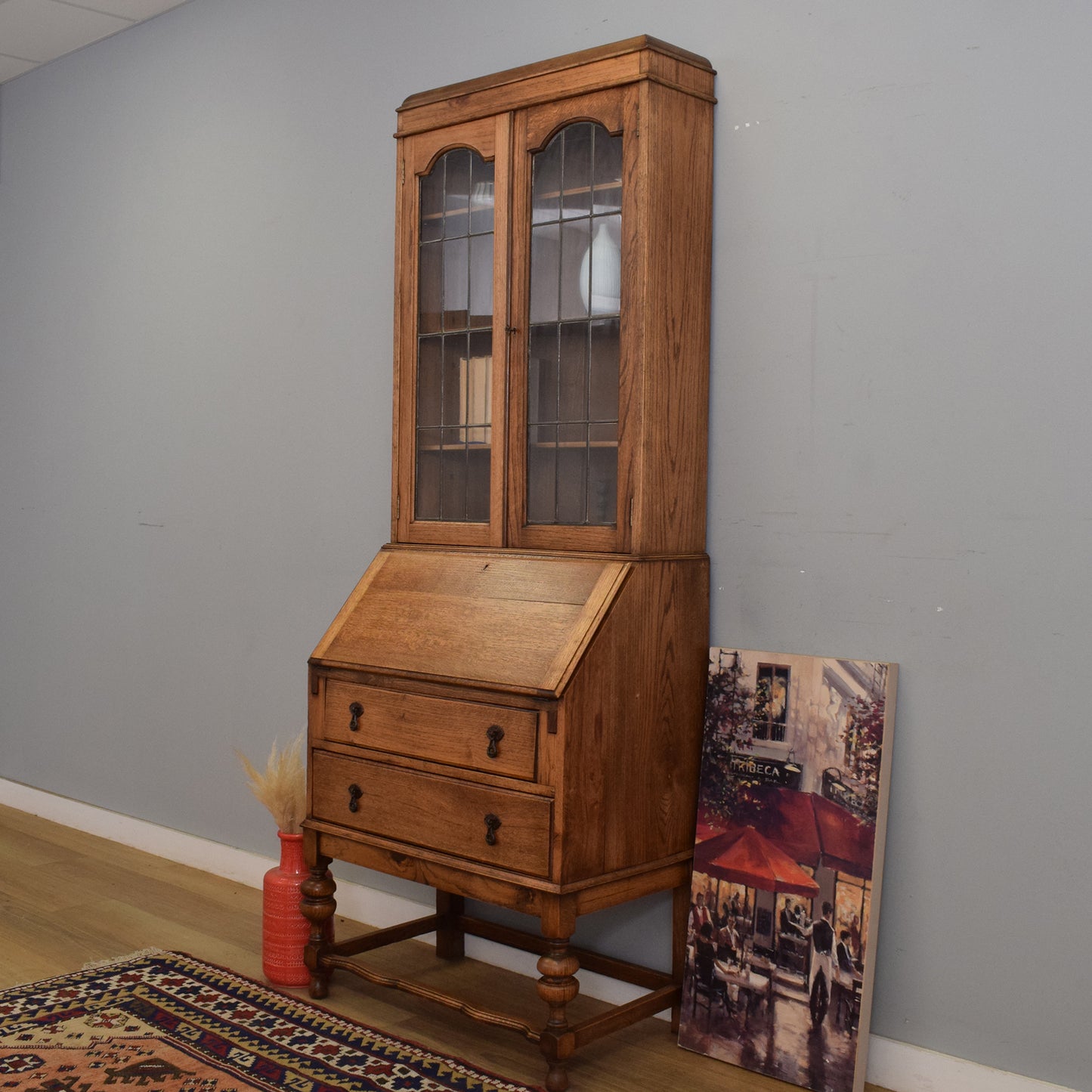 Restored Oak Bureau Bookcase