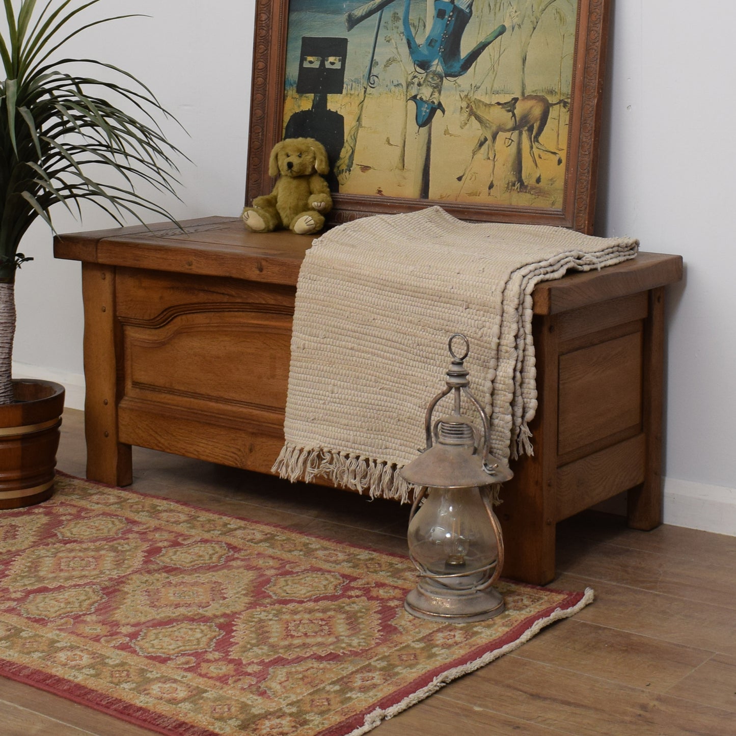 Solid Oak Blanket Box