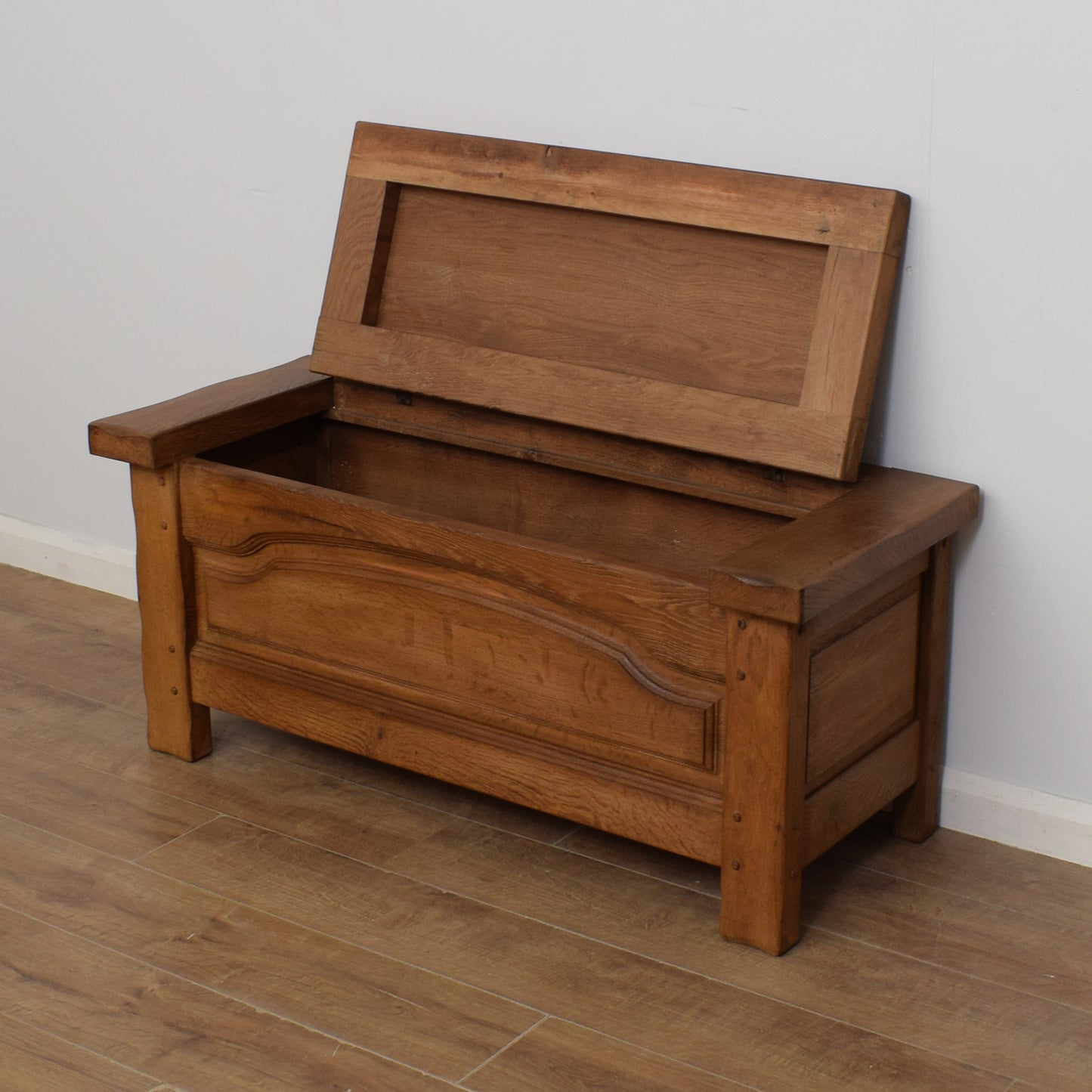 Solid Oak Blanket Box