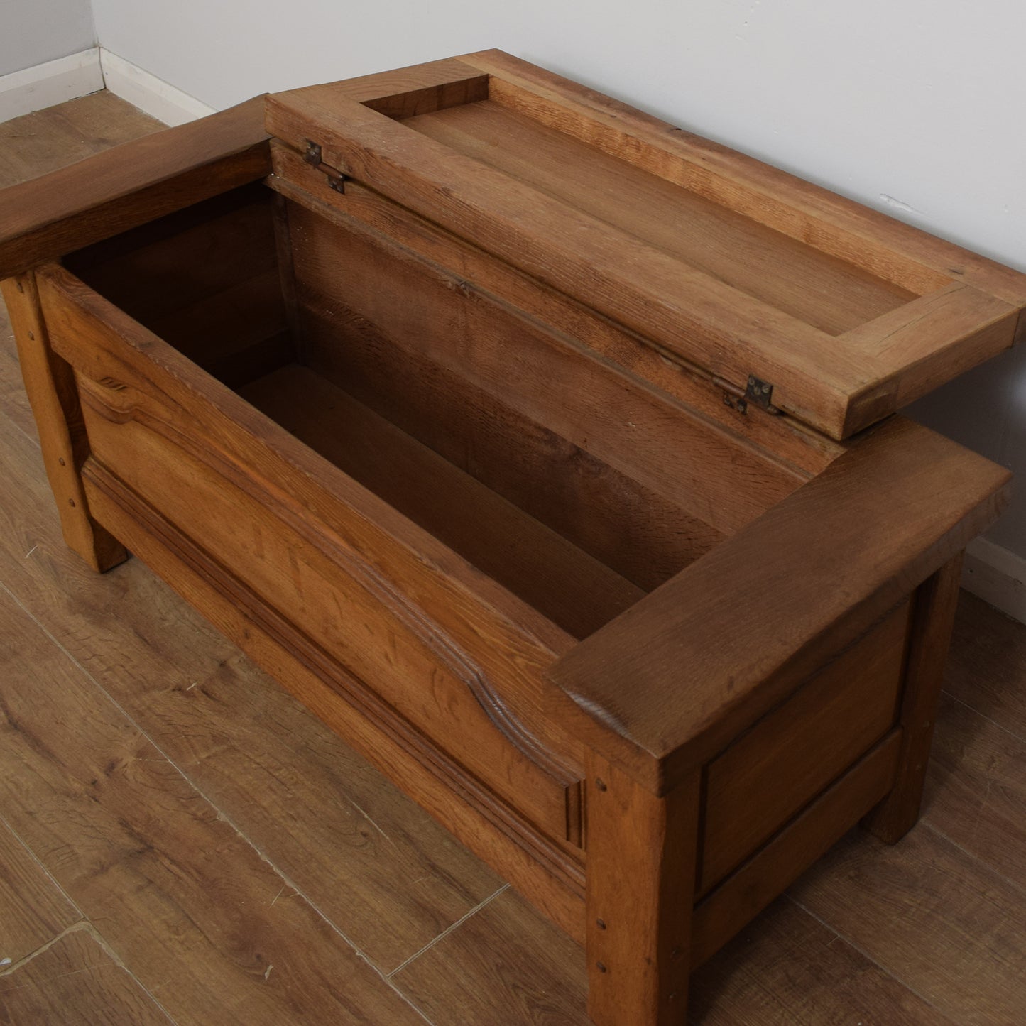 Solid Oak Blanket Box