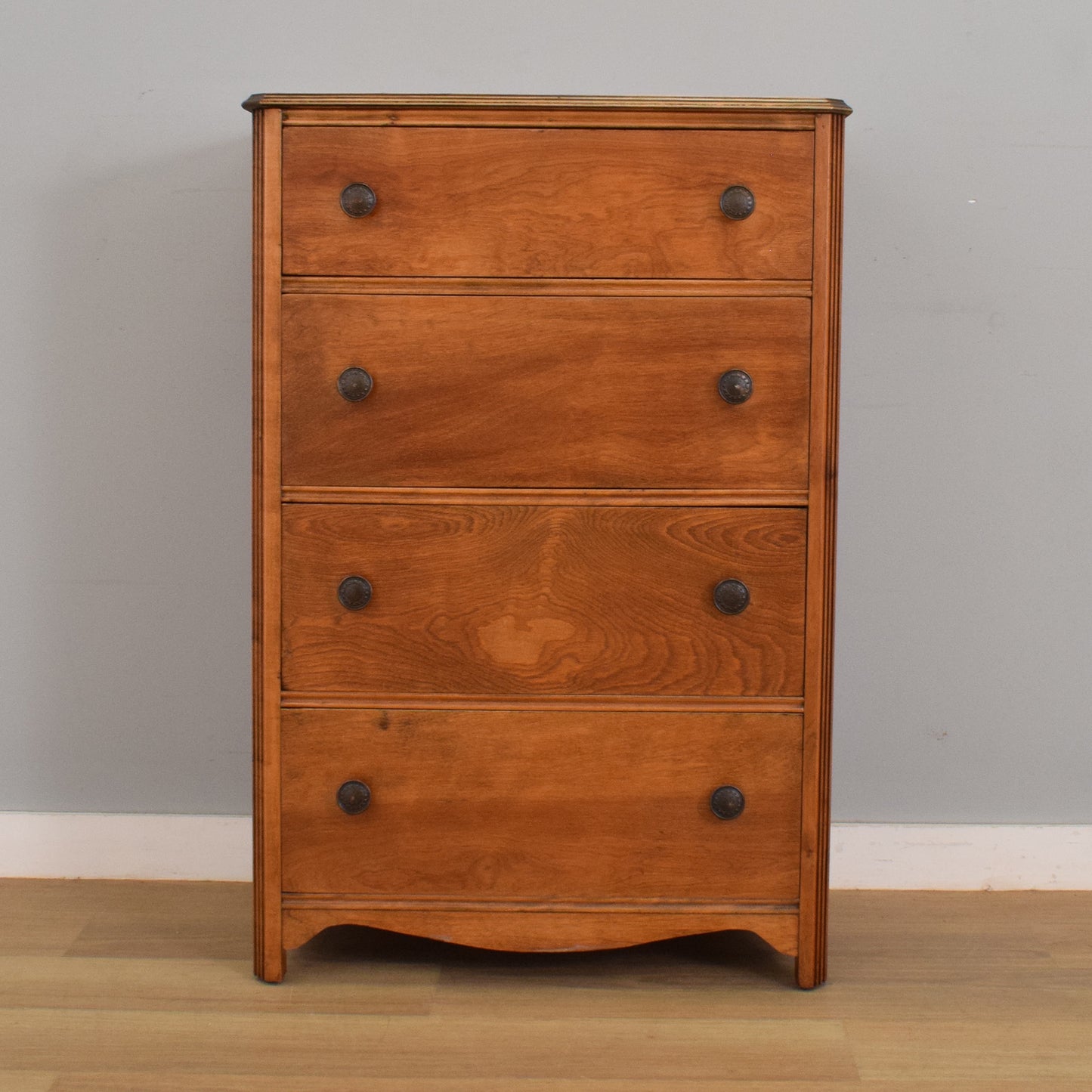 Refinished Oak Veneer Chest of Drawers
