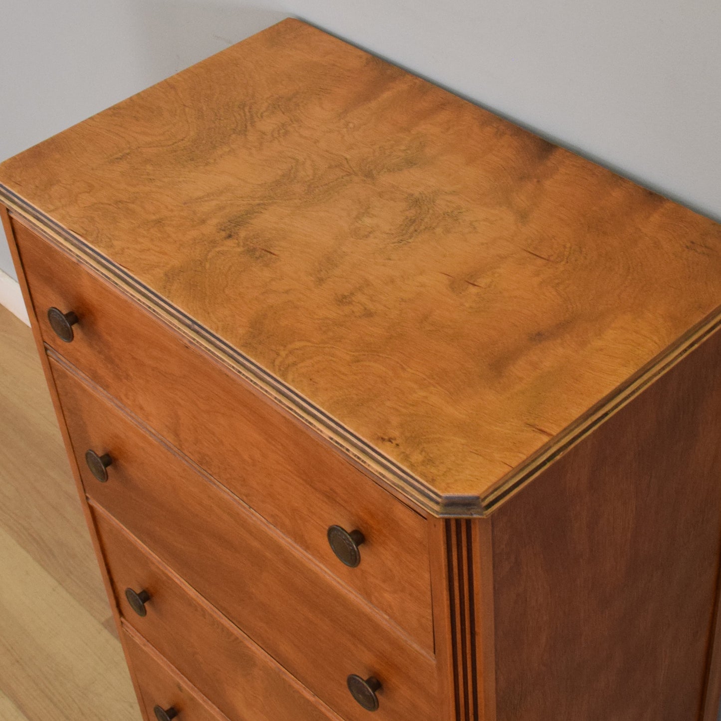 Refinished Oak Veneer Chest of Drawers