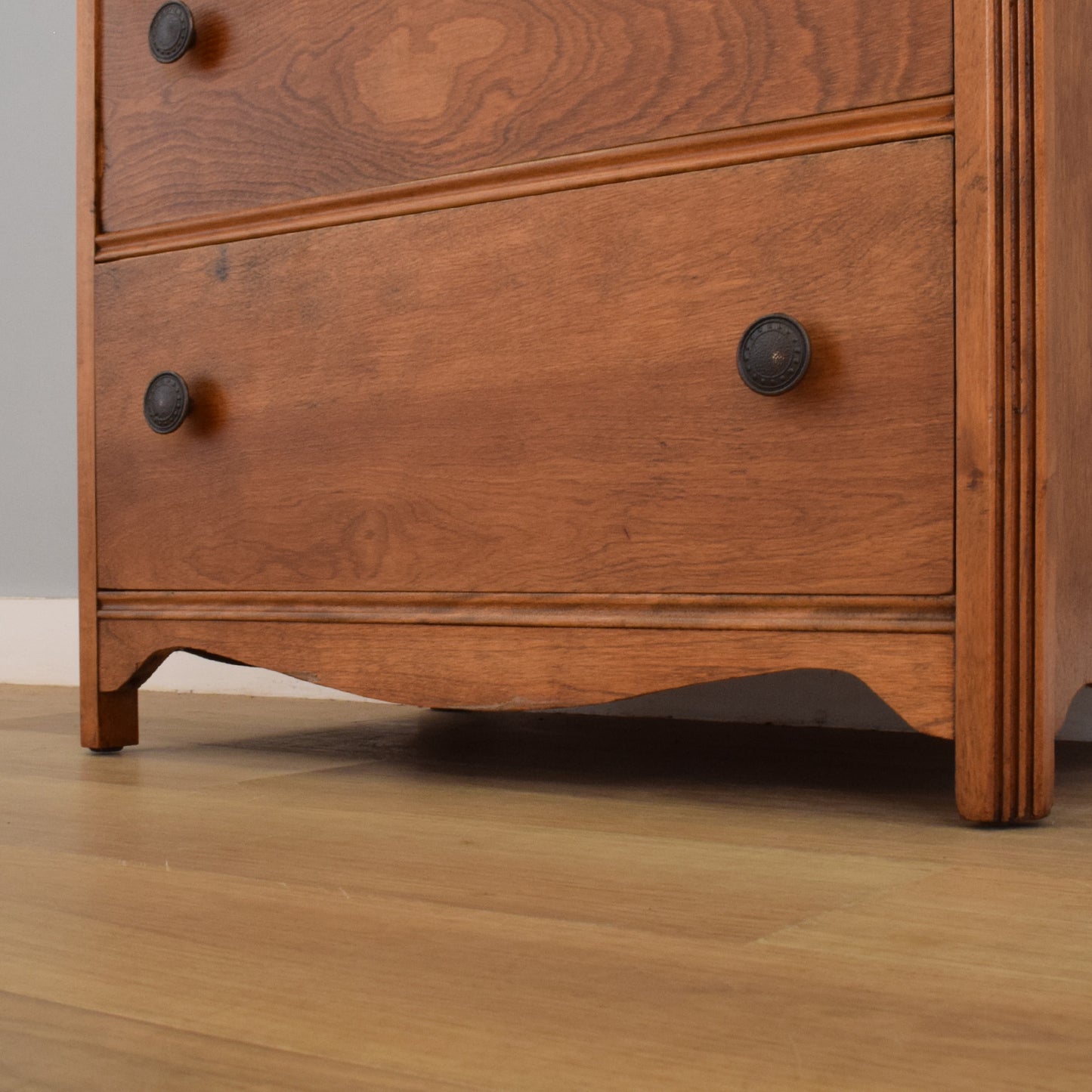 Refinished Oak Veneer Chest of Drawers