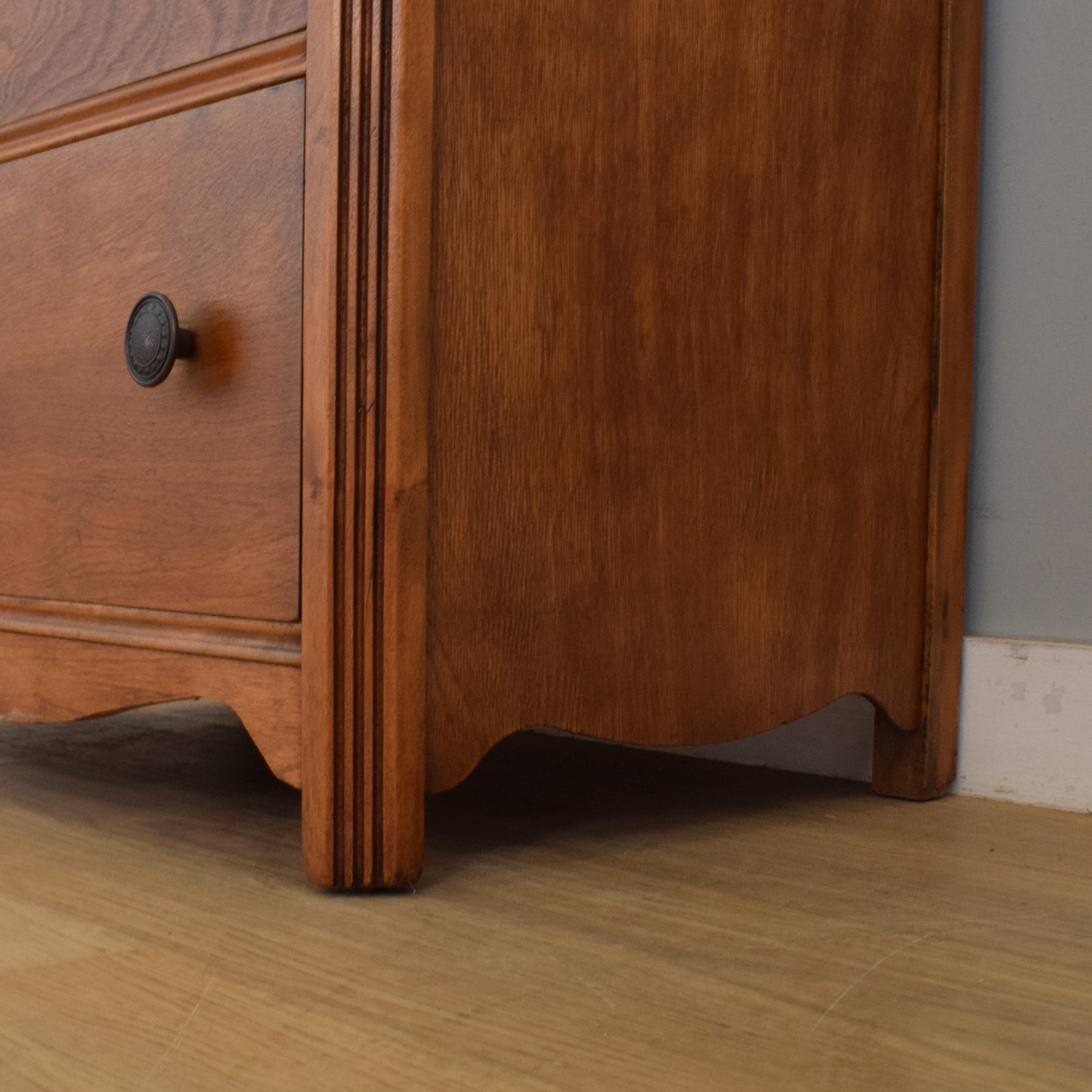 Refinished Oak Veneer Chest of Drawers