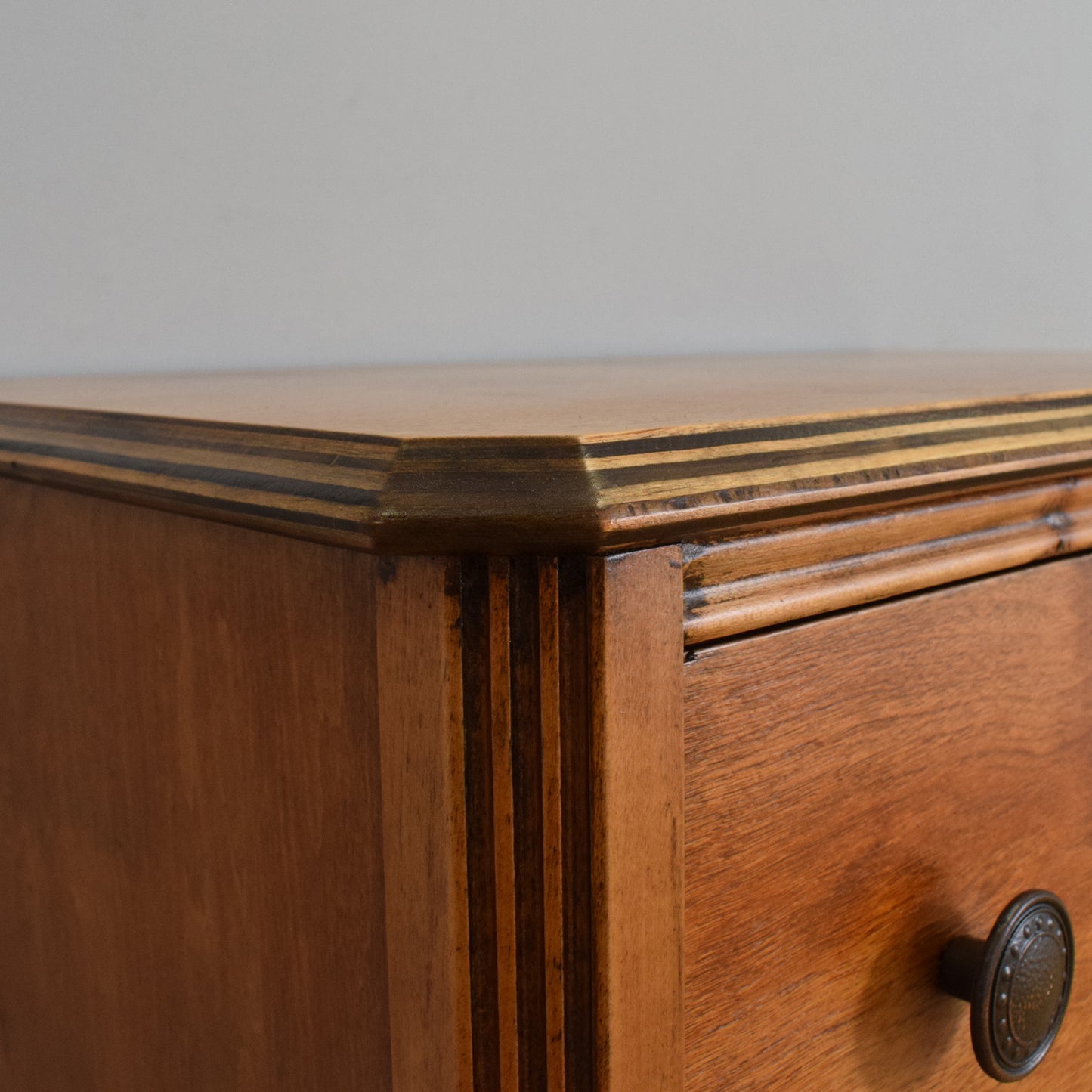 Refinished Oak Veneer Chest of Drawers