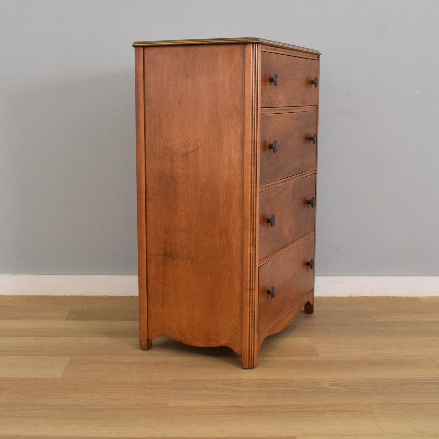 Refinished Oak Veneer Chest of Drawers