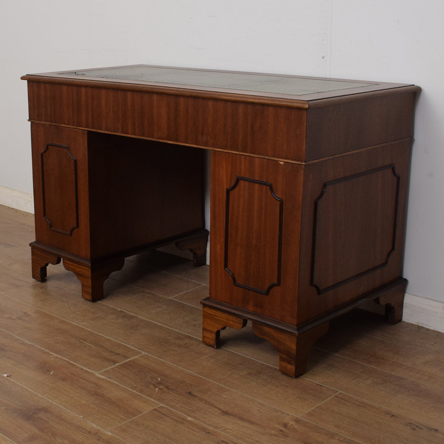 Leather-Top Pedestal Desk