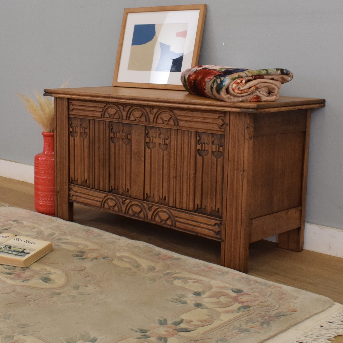 Linenfold Blanket Box