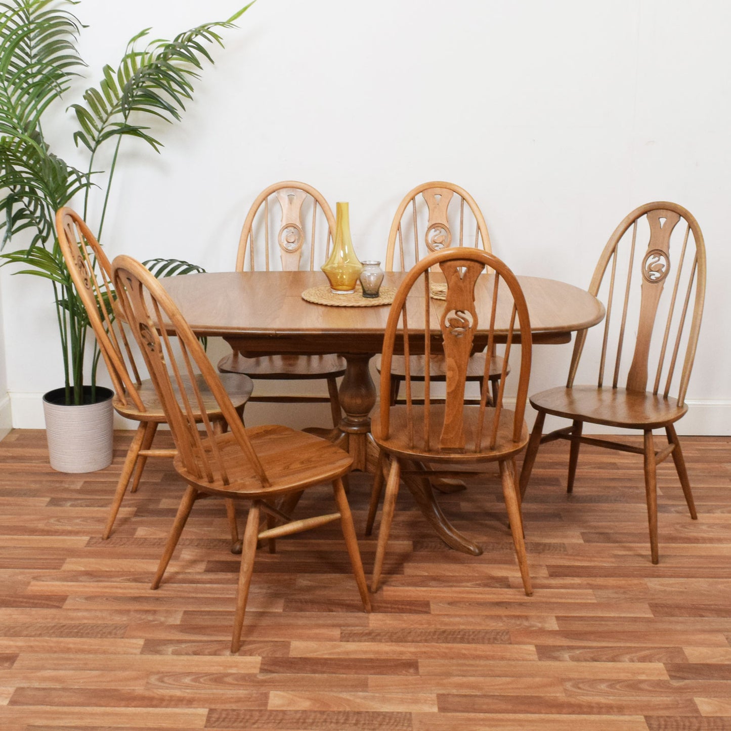 Ercol Draw Leaf Table and Six Chairs