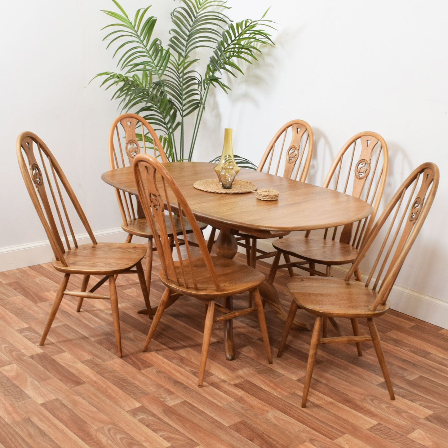 Ercol Draw Leaf Table and Six Chairs