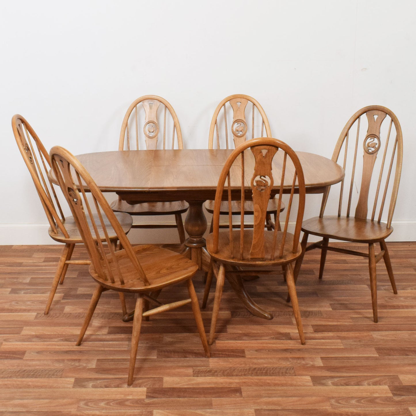 Ercol Draw Leaf Table and Six Chairs