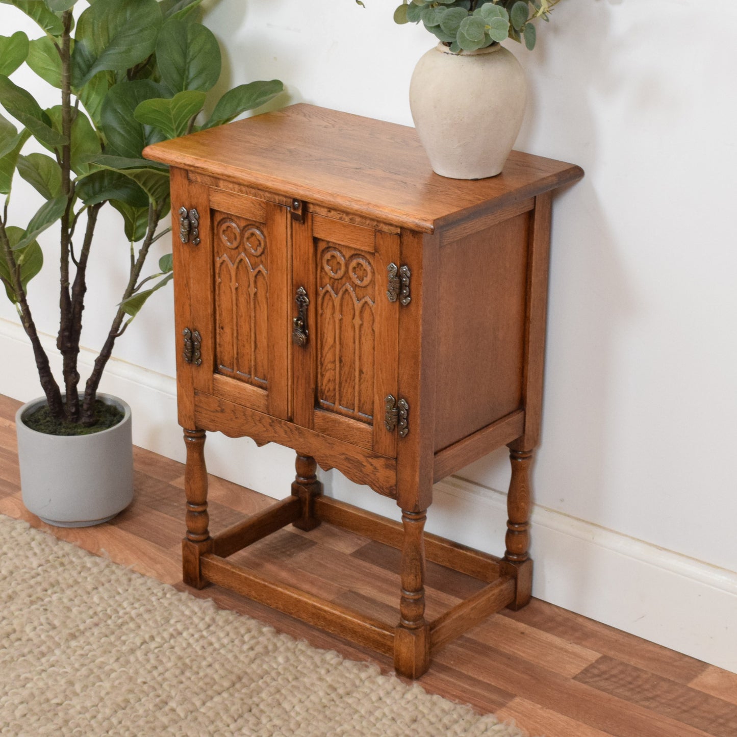 Carved Oak Pot Cupboard