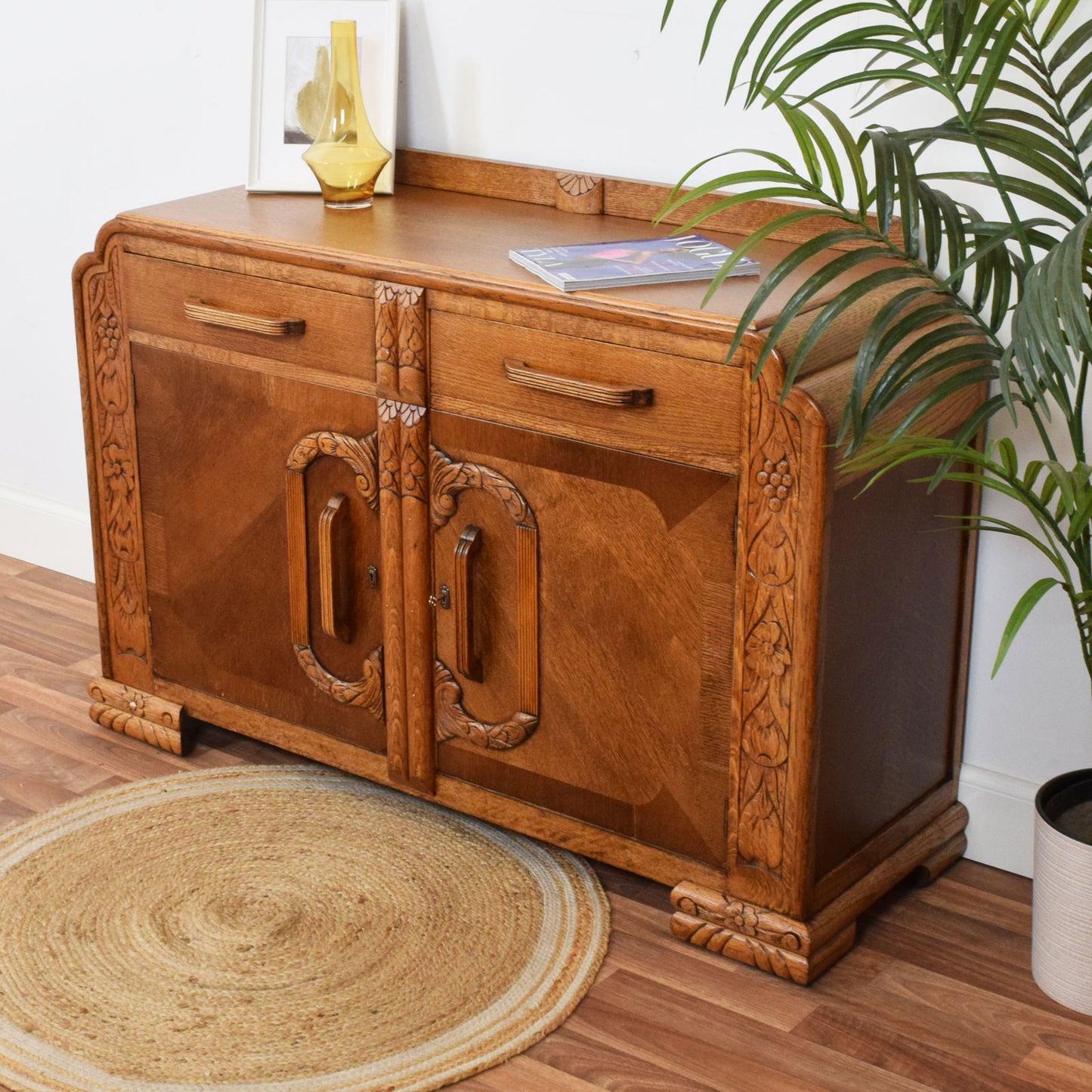 Carved Oak Sideboard