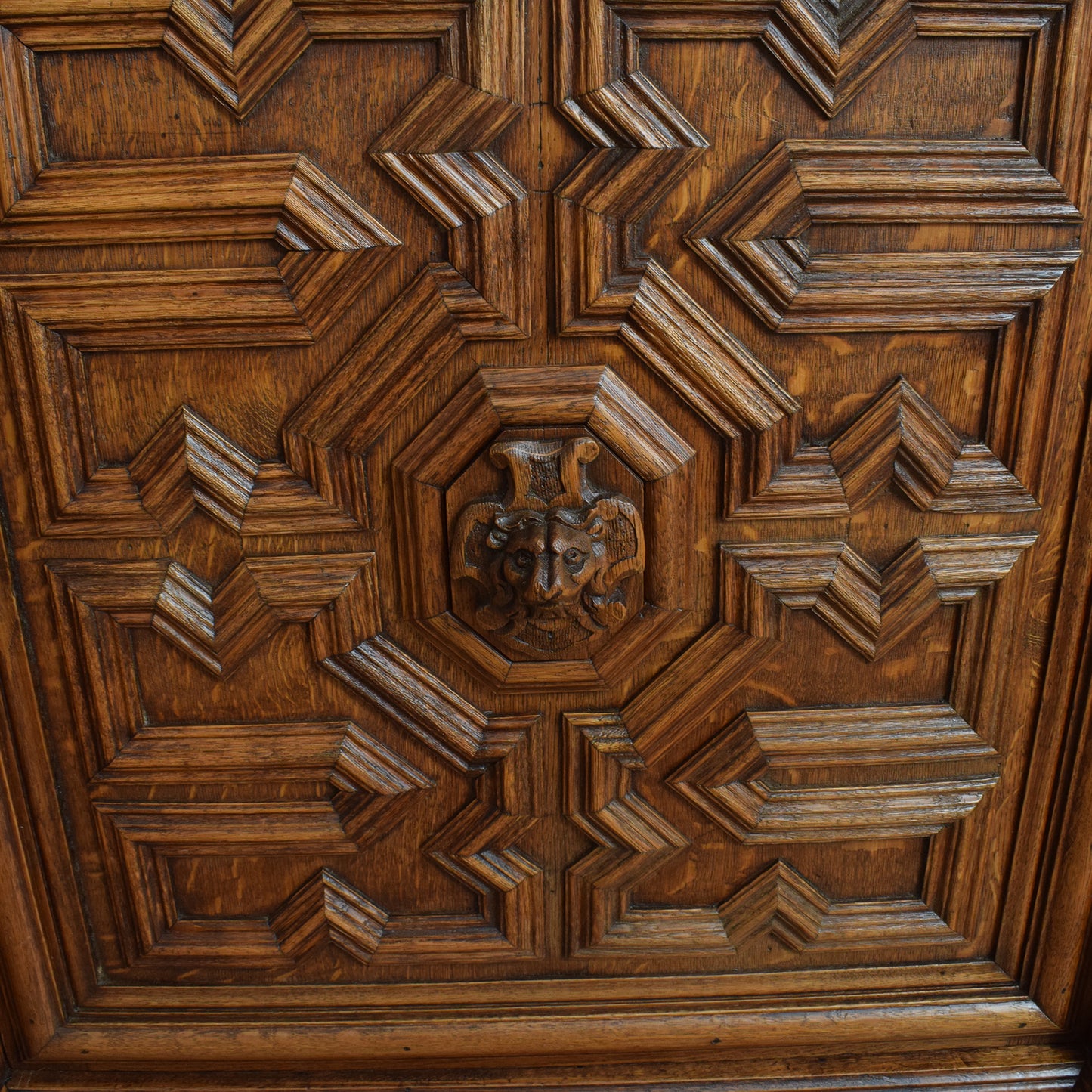Carved Oak Green Man Cabinet