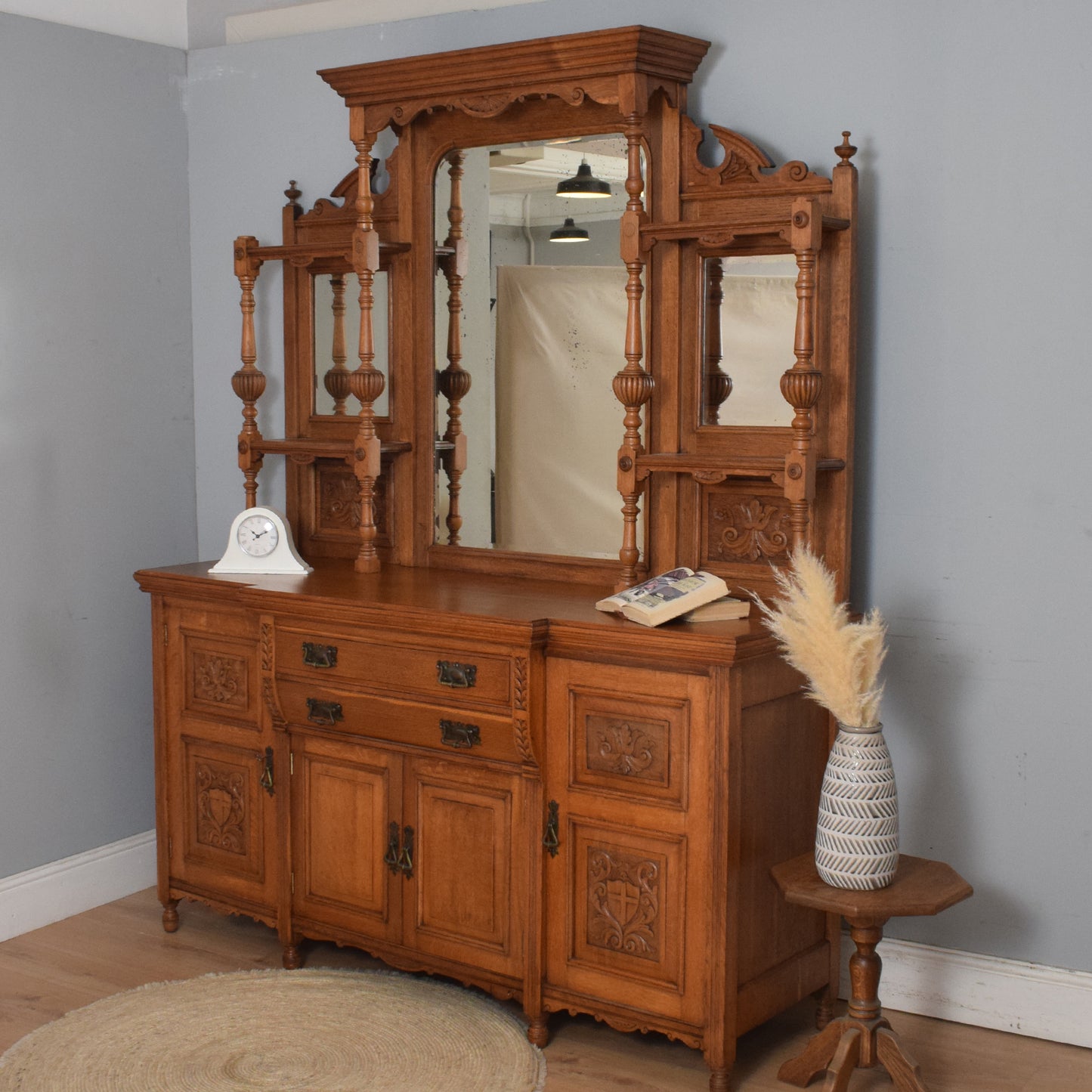 Large Carved Oak Dresser