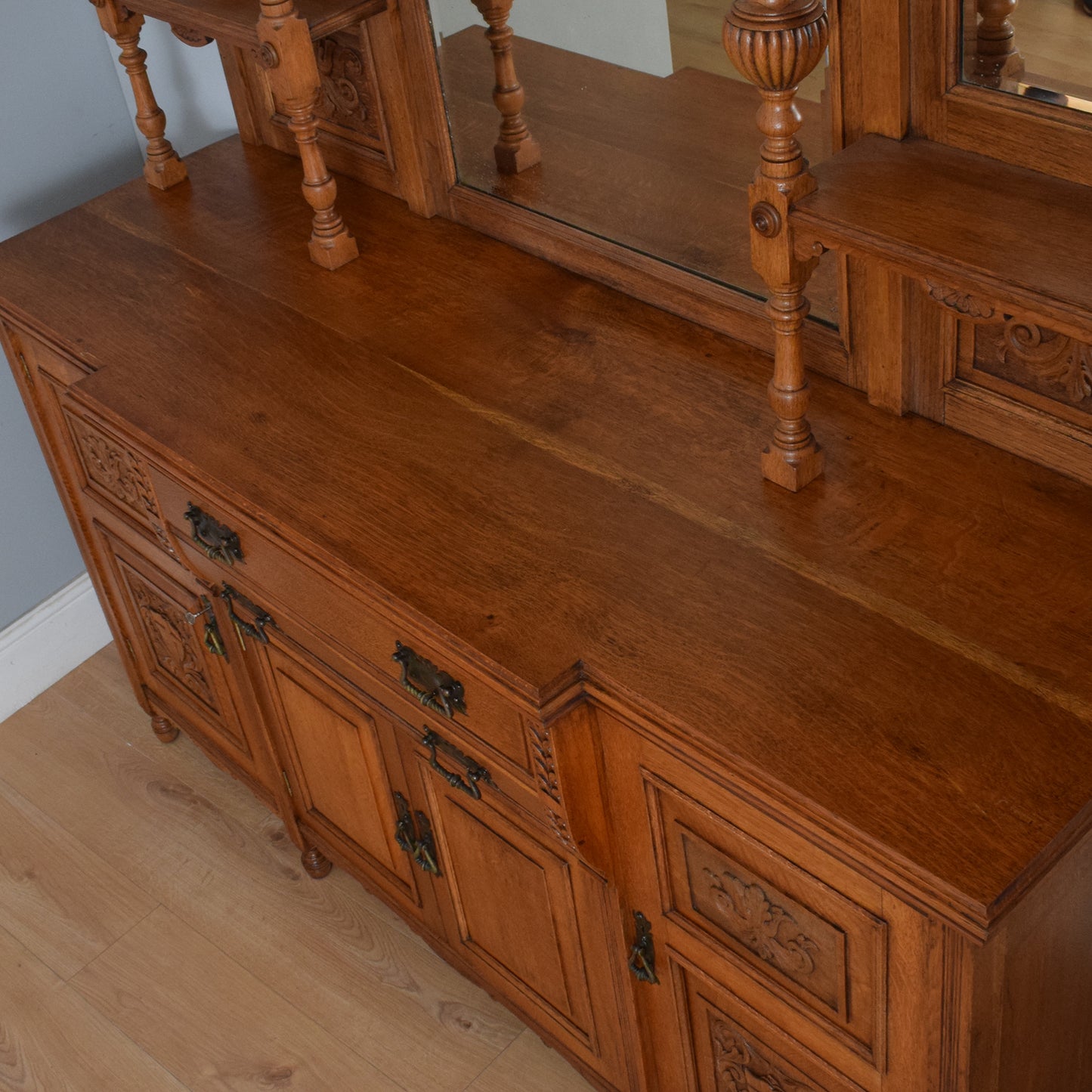 Large Carved Oak Dresser