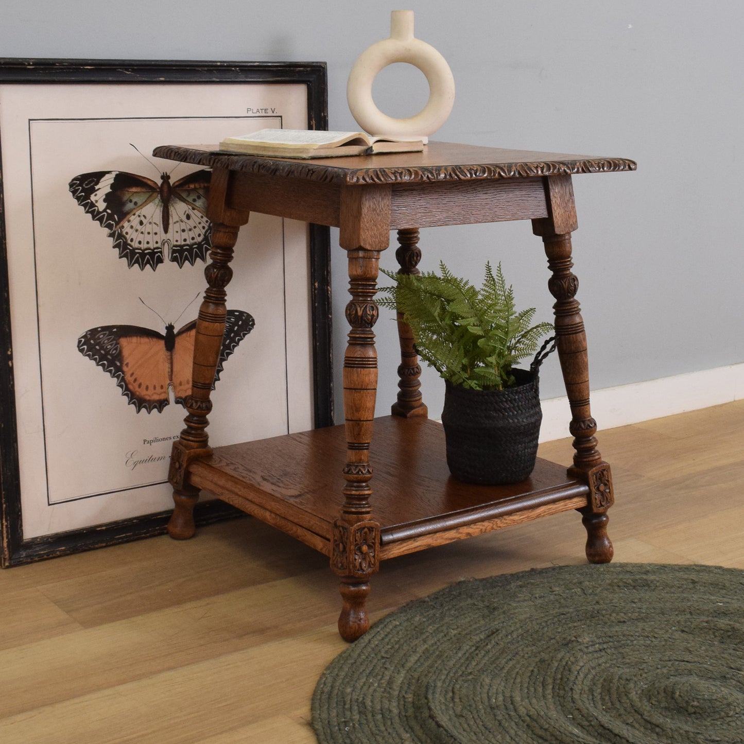 Carved Oak Side Table