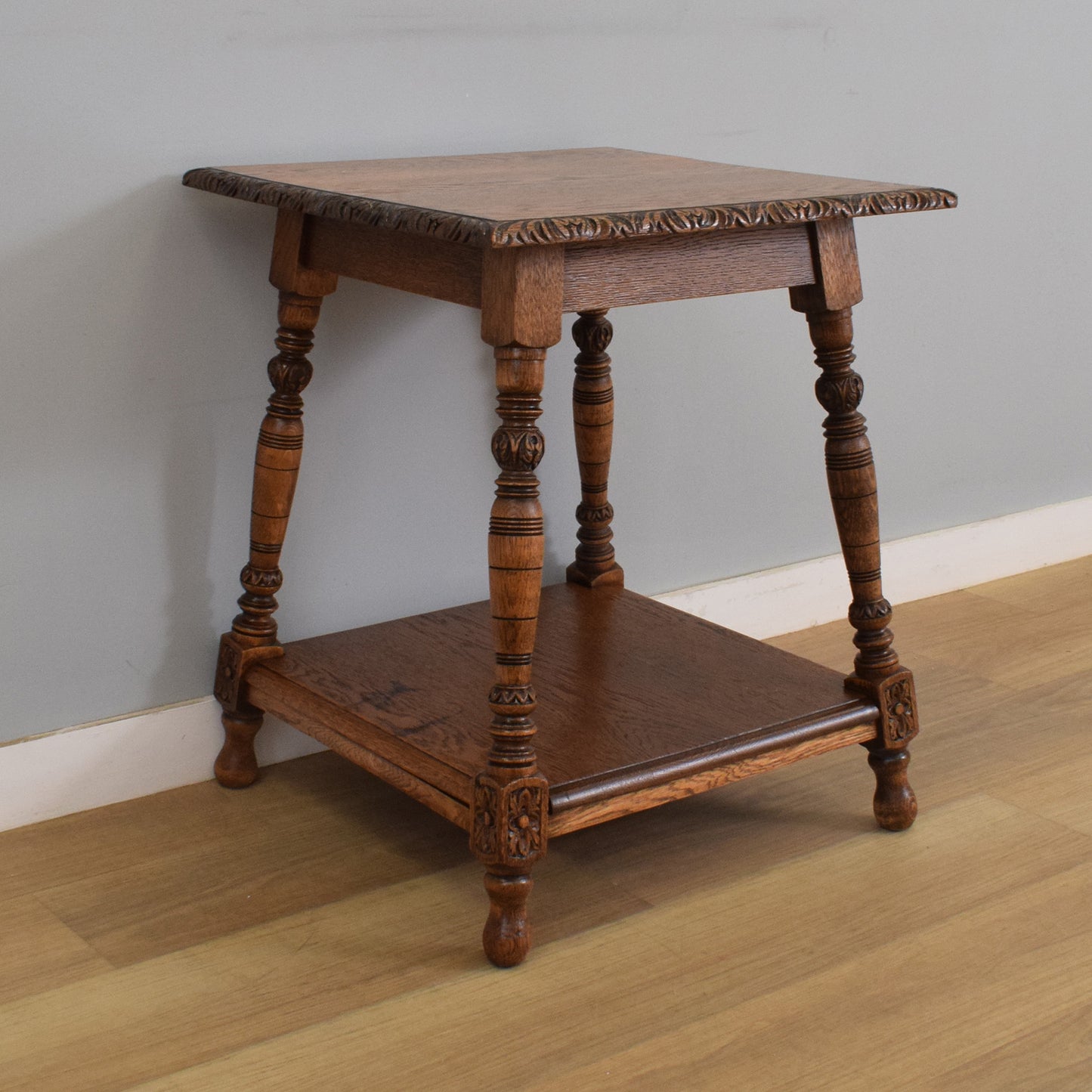 Carved Oak Side Table