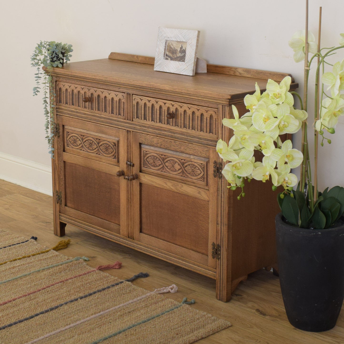 Carved Oak Sideboard