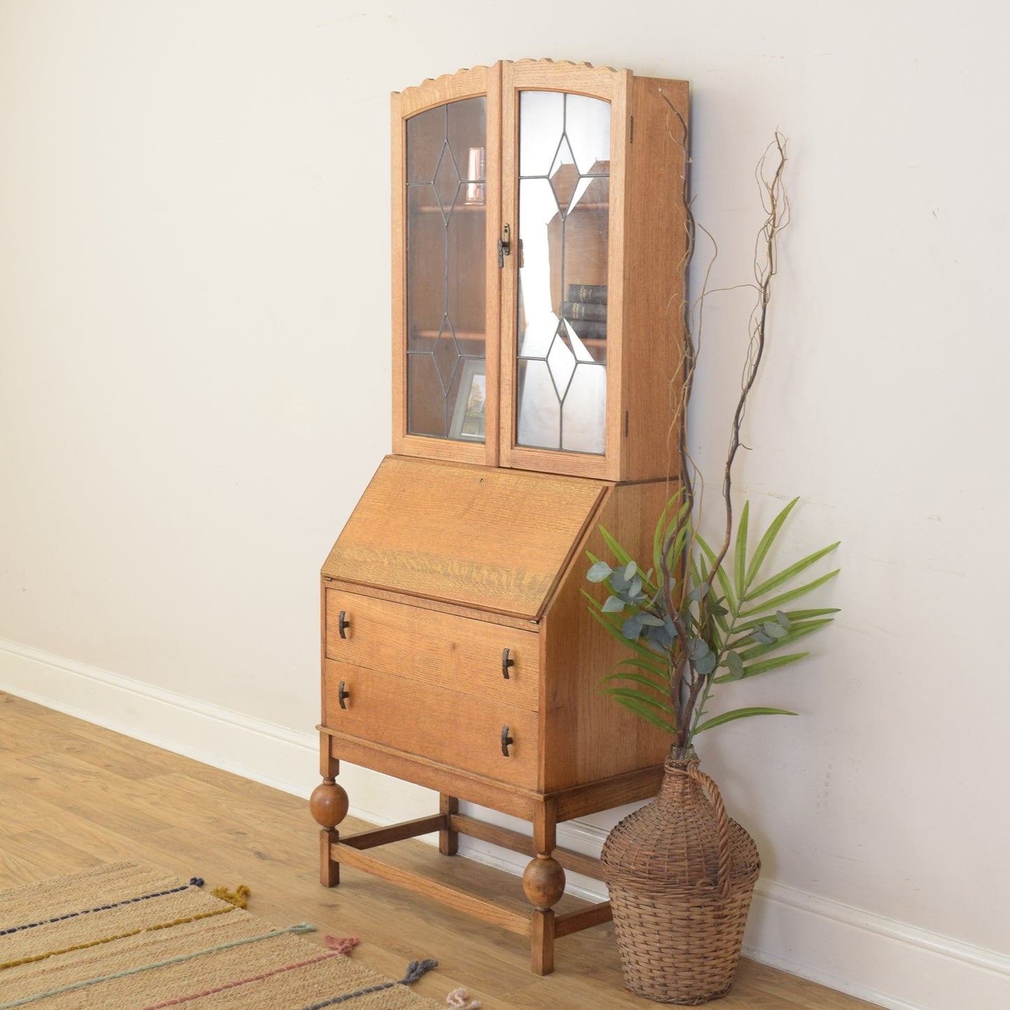 Oak Bureau Bookcase