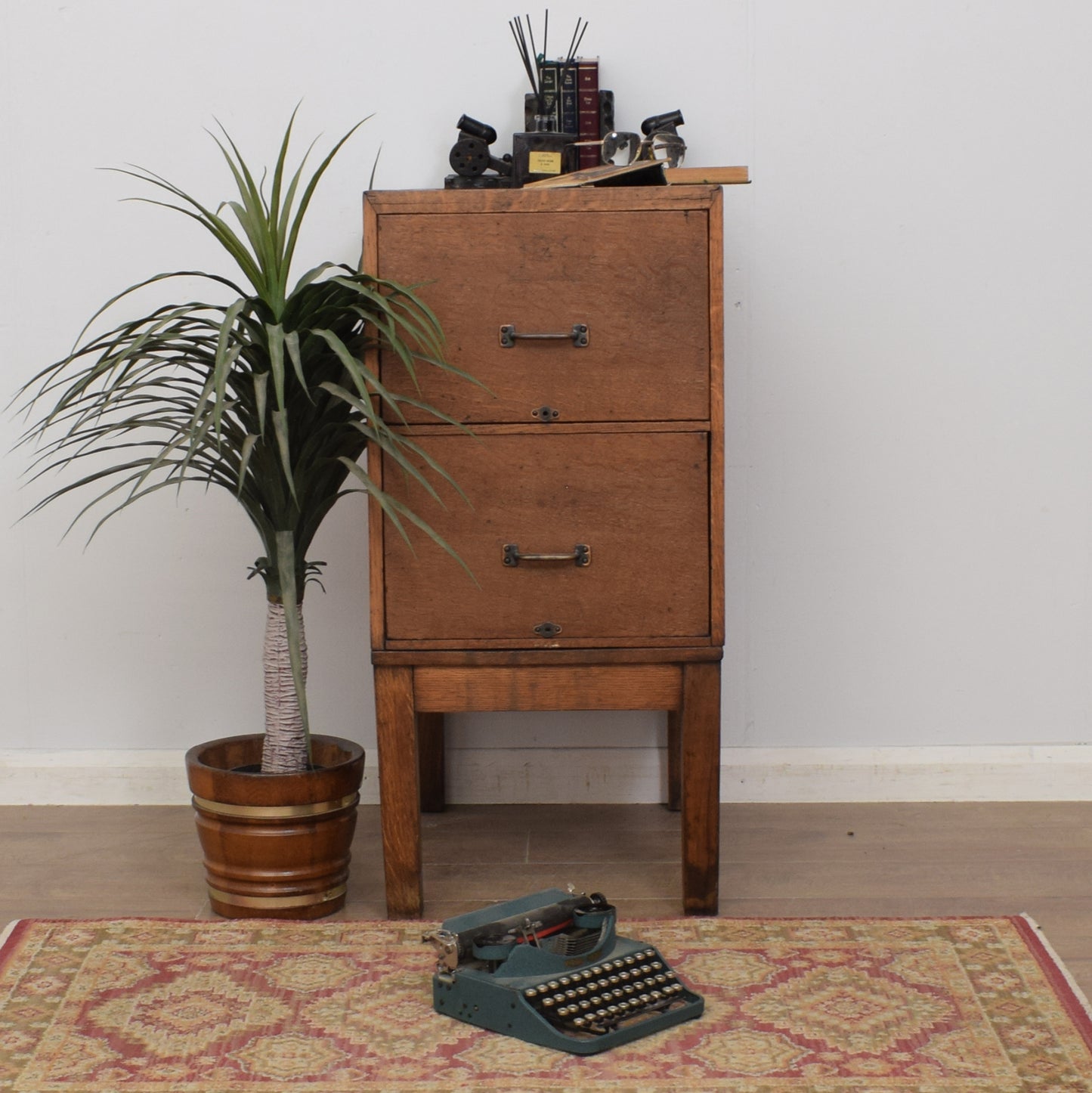 Vintage Oak Filing Cabinet