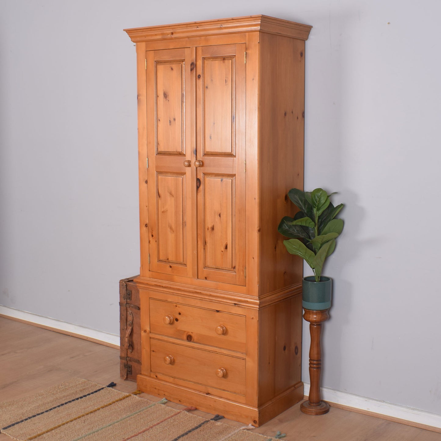 Solid Pine Linen Cupboard / Wardrobe