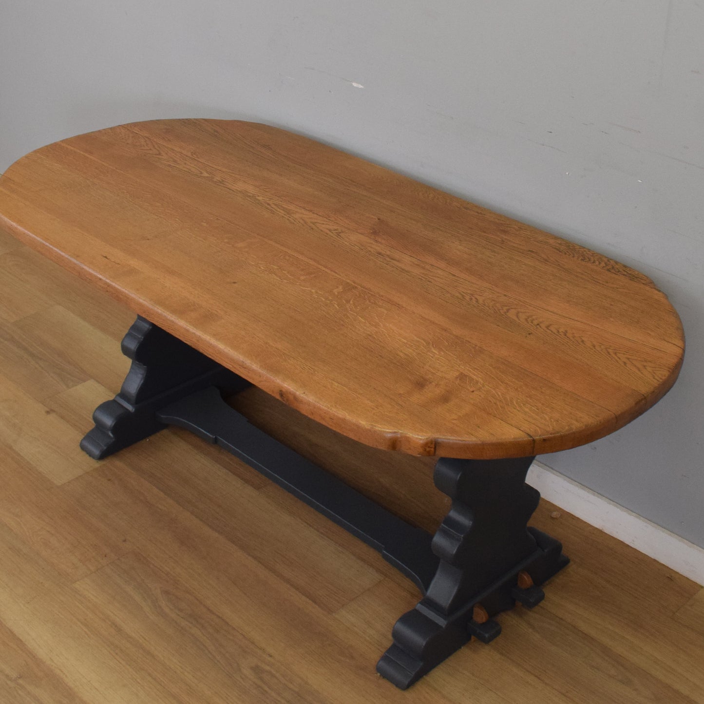 Painted Oak Table and Four Chairs