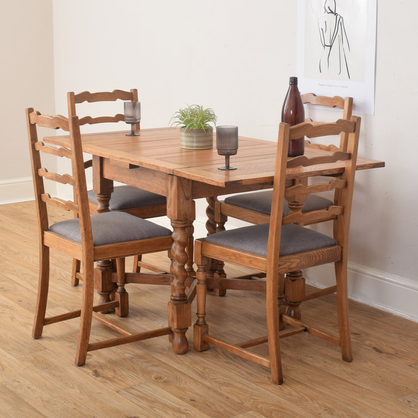 Draw Leaf Table And Four Chairs